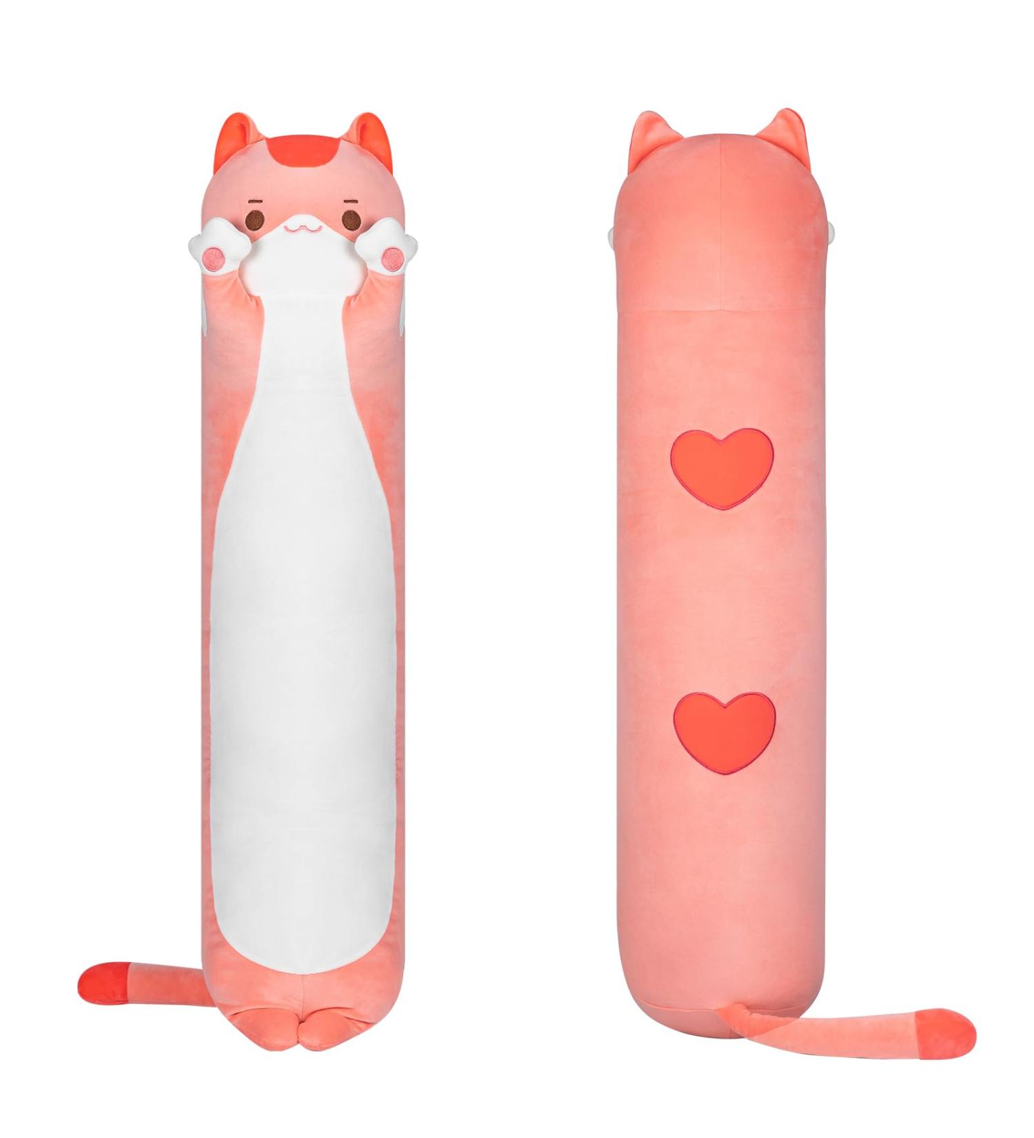 Buy Mewaii 110cm Kawaii Long Cat Plush Pillow - Soft Pink Cuddly Toy Stuffed Animal Gift - Buy Online on GoSupps.com