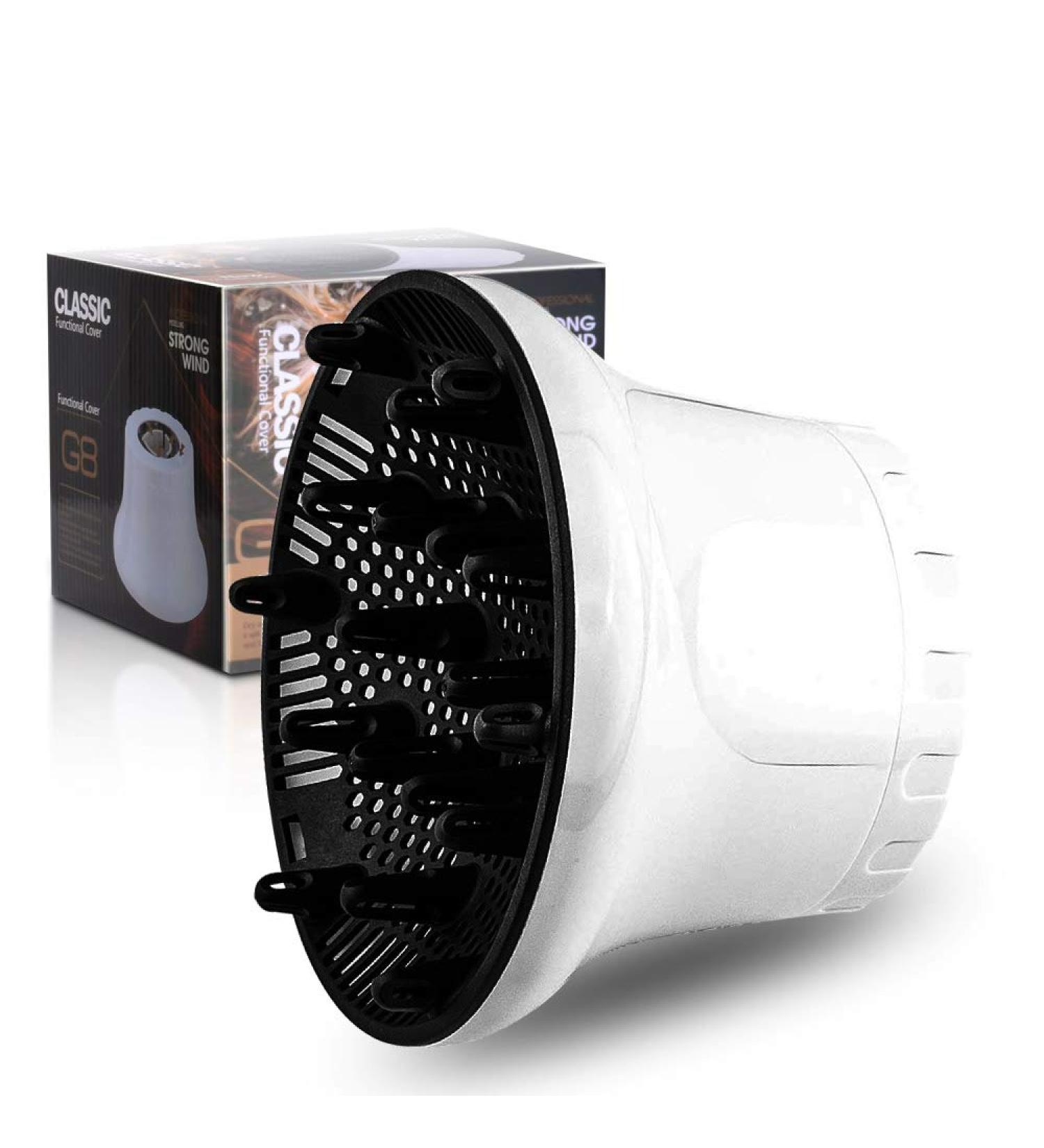 Universal Hair Diffuser Attachment for Curly, Wavy, Thick, and Natural Hair - Adjustable 1.4-2.6 inch Dryer Nozzle in White - Buy Online on GoSupps.com