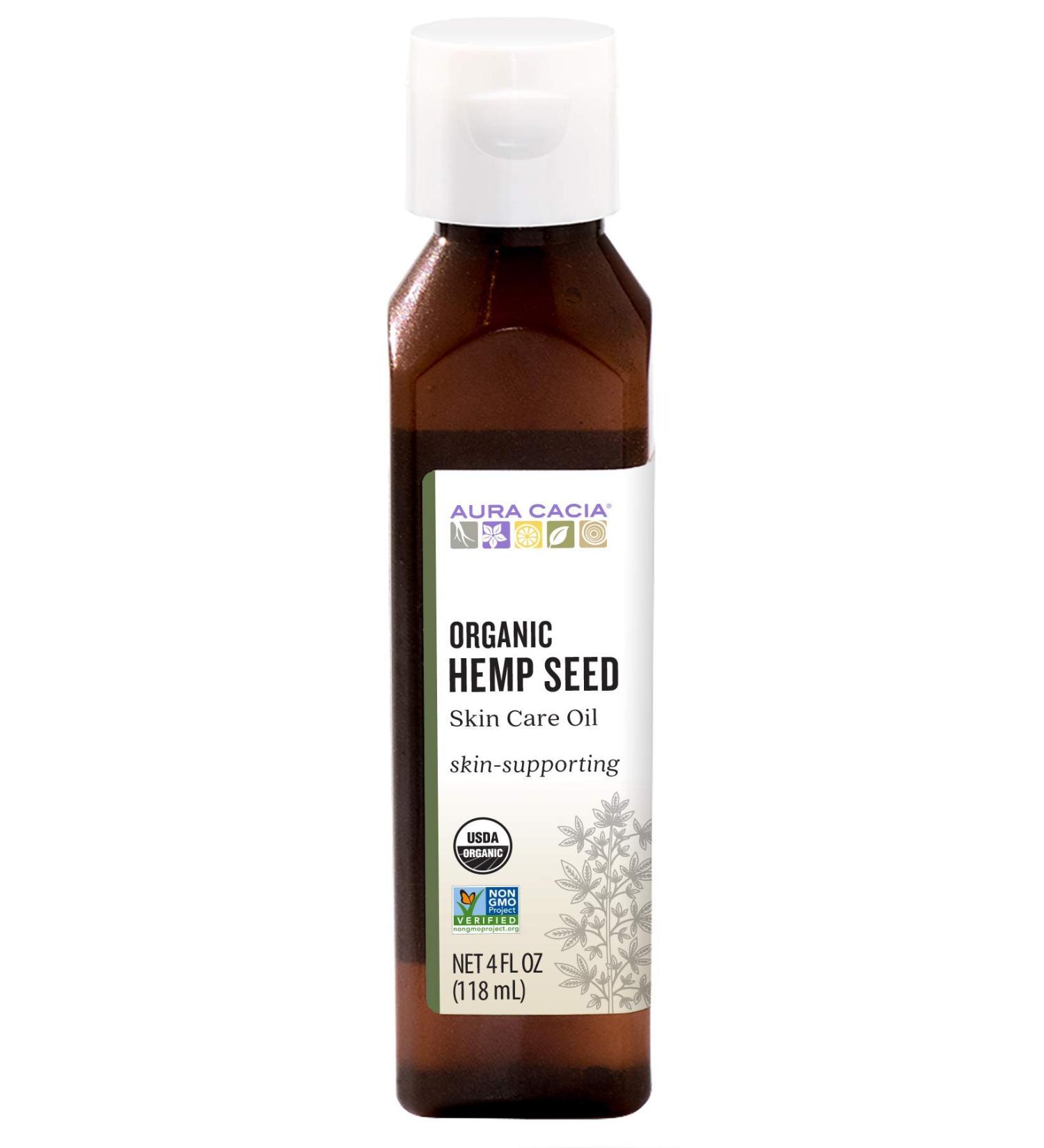 Aura Cacia Organic Hemp Seed Oil - Pure & GCMS Tested - 118ml (4 fl oz) - Buy Online on GoSupps.com