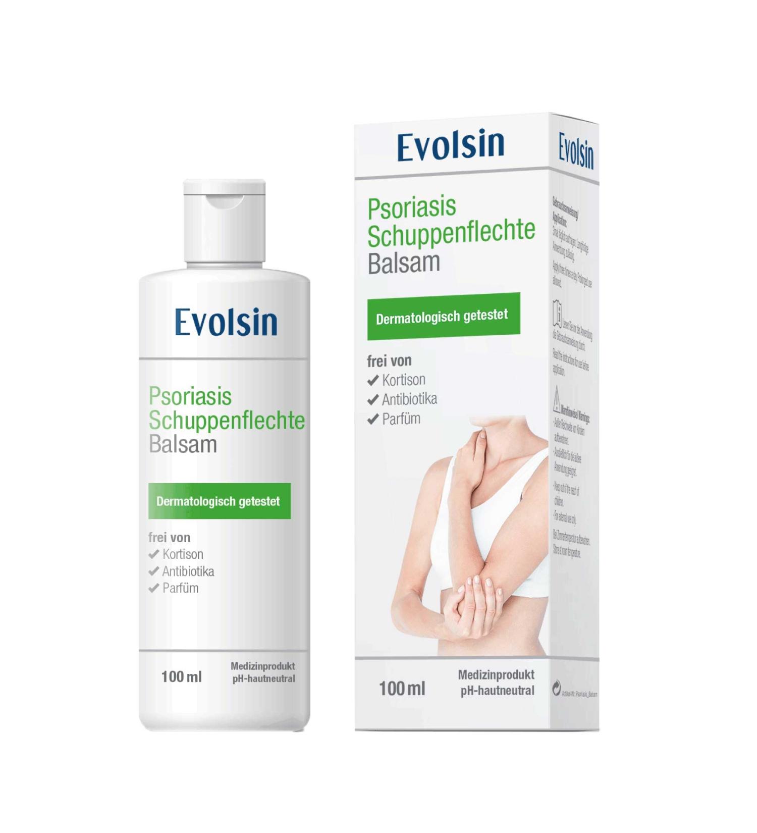 Evolsin Psoriasis Cream 100ml | Cortisone-Free Ointment | Patented Formula for Itching Relief & Calming Irritated Skin | Shop Internationally - Buy Online on GoSupps.com