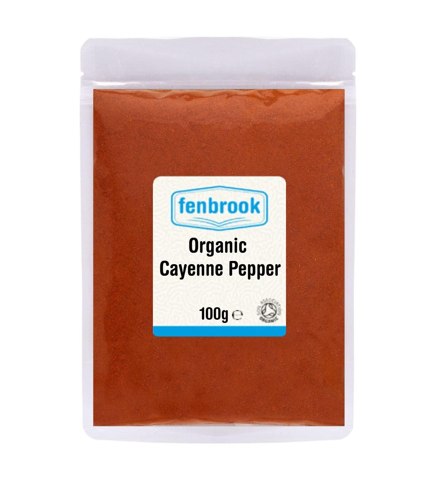 Certified Organic Cayenne Pepper (100g) - Fenbrook Organic - Buy Online on GoSupps.com