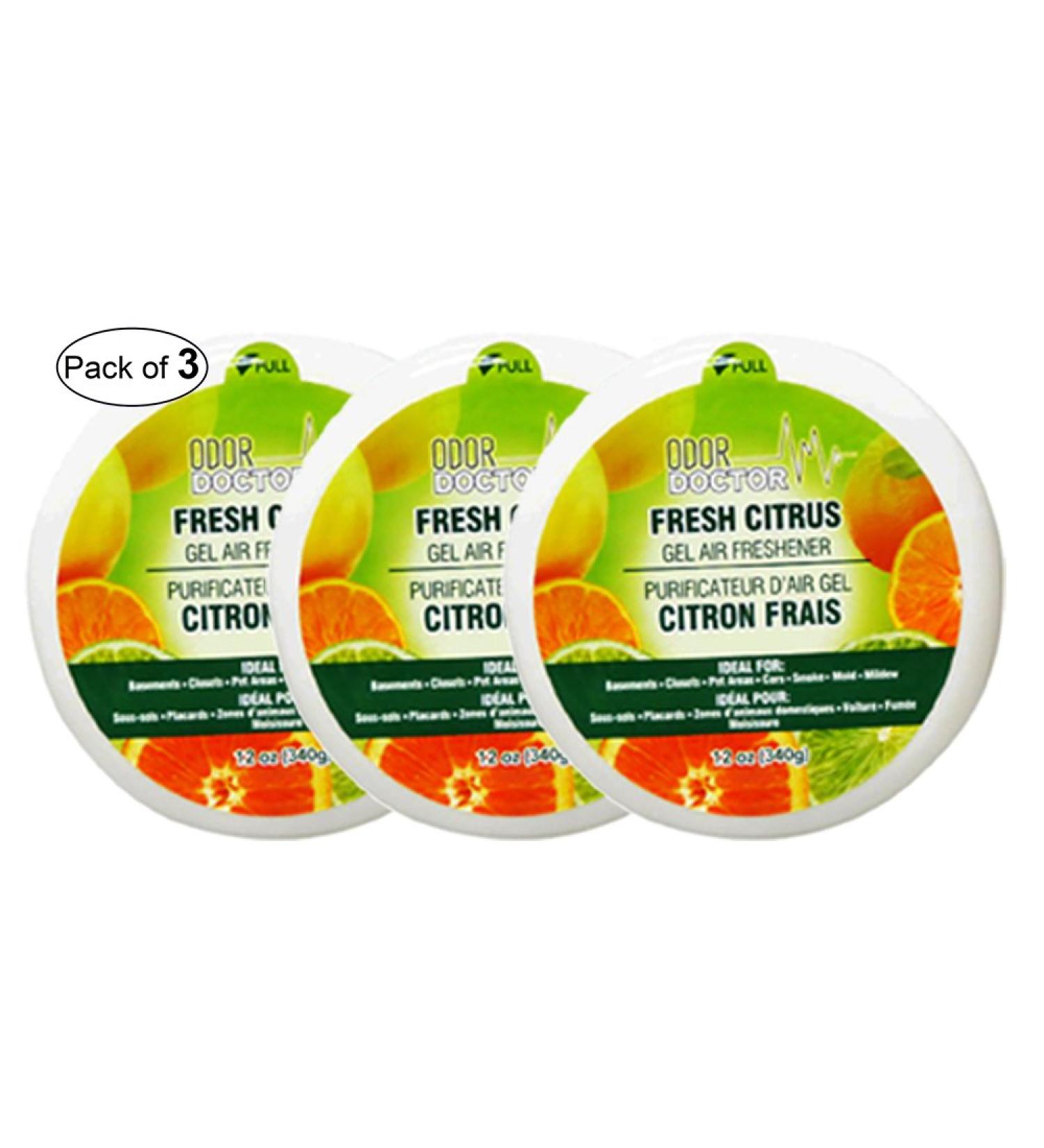 Odor Doctor Gel Air Freshener- Fresh Citrus (340g) (Pack of 3)