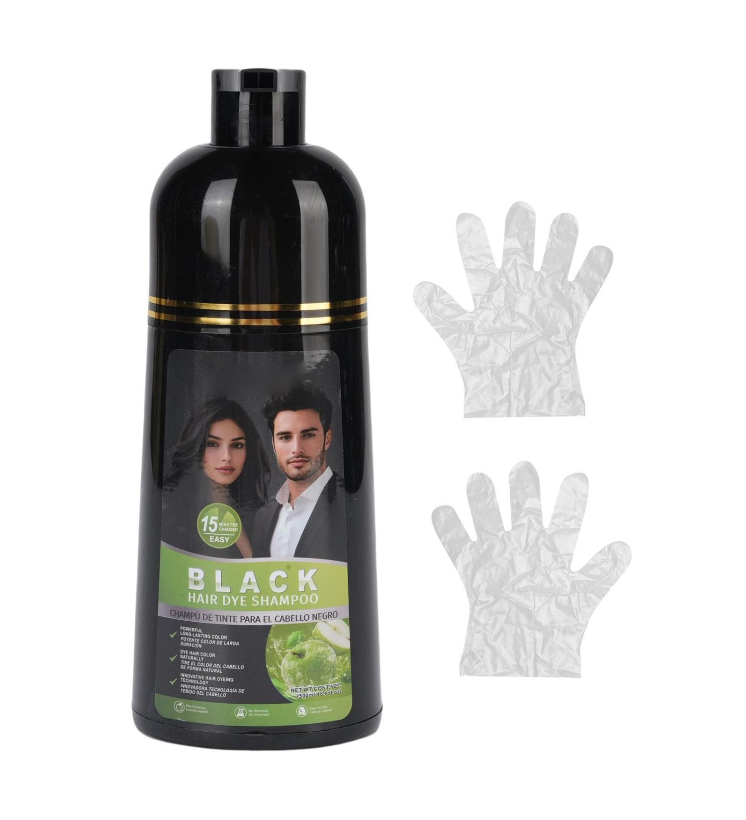 Dioche Shampoing Colorant V g tal Couverture des Cheveux Gris Shampoing pour Cheveux Noirs Non Gras pour Tous les Types de 500ML - Buy Online on GoSupps.com