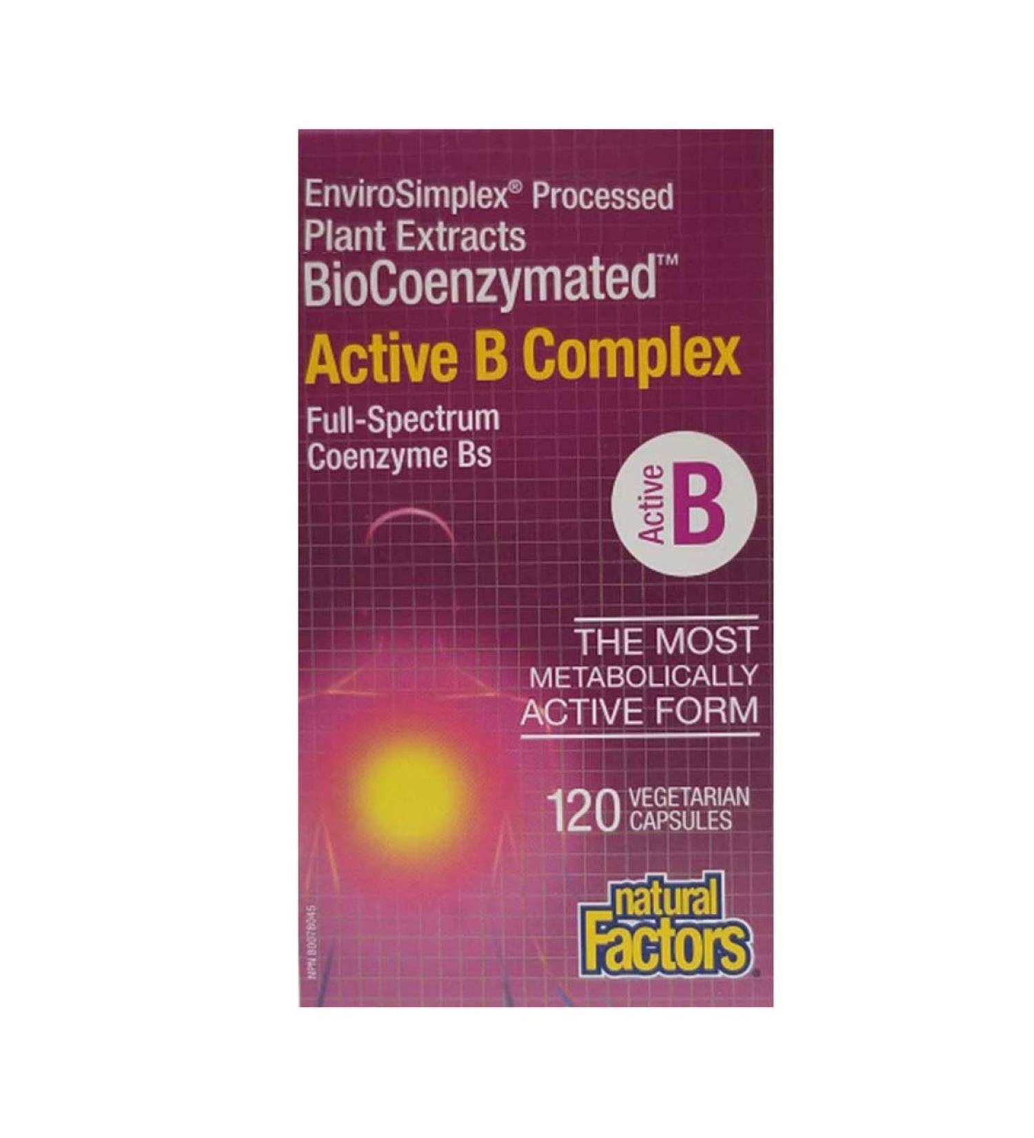 Natural Factors Active B Complex | Metabolism Support Stress Relief Dietary Supplement | Suitable for Vegans (120 Vegetarian Capsules) - Buy Online on GoSupps.com