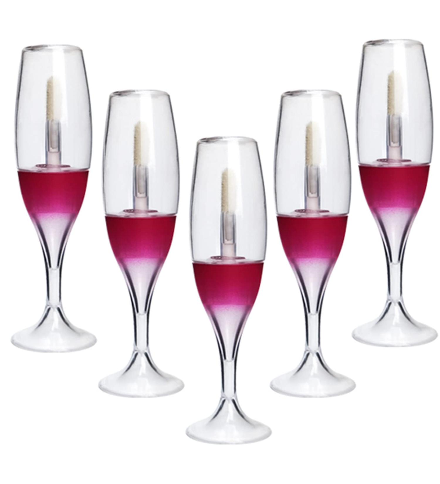 25 PCS Wineglass Shaped Lip Gloss Tubes 5ML (Red) - Cute Lip Gloss Container - Buy Online on GoSupps.com