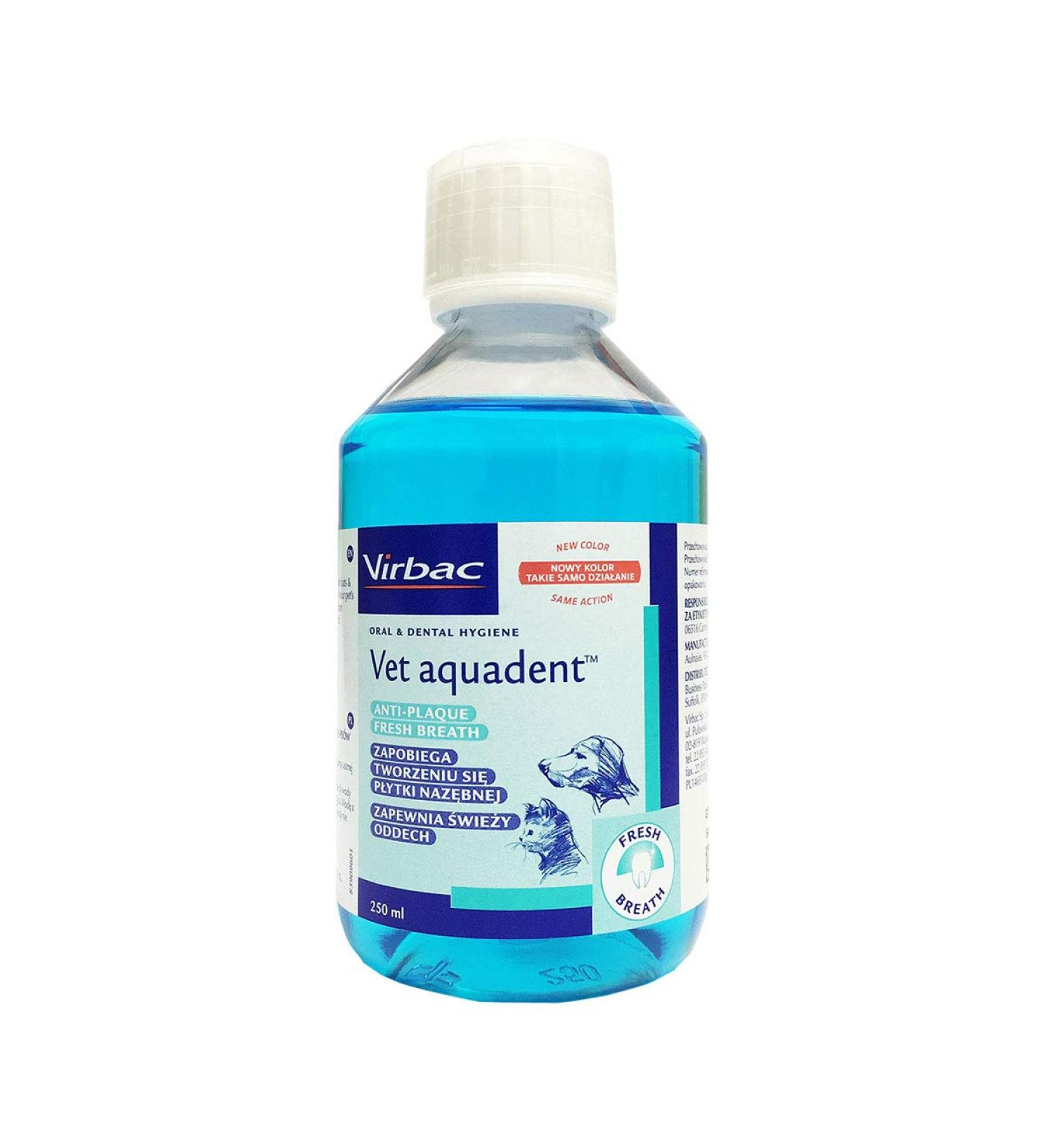 Virbac Anti-Plaque Vet Aquadent for Cats Dogs Horses 250 ml