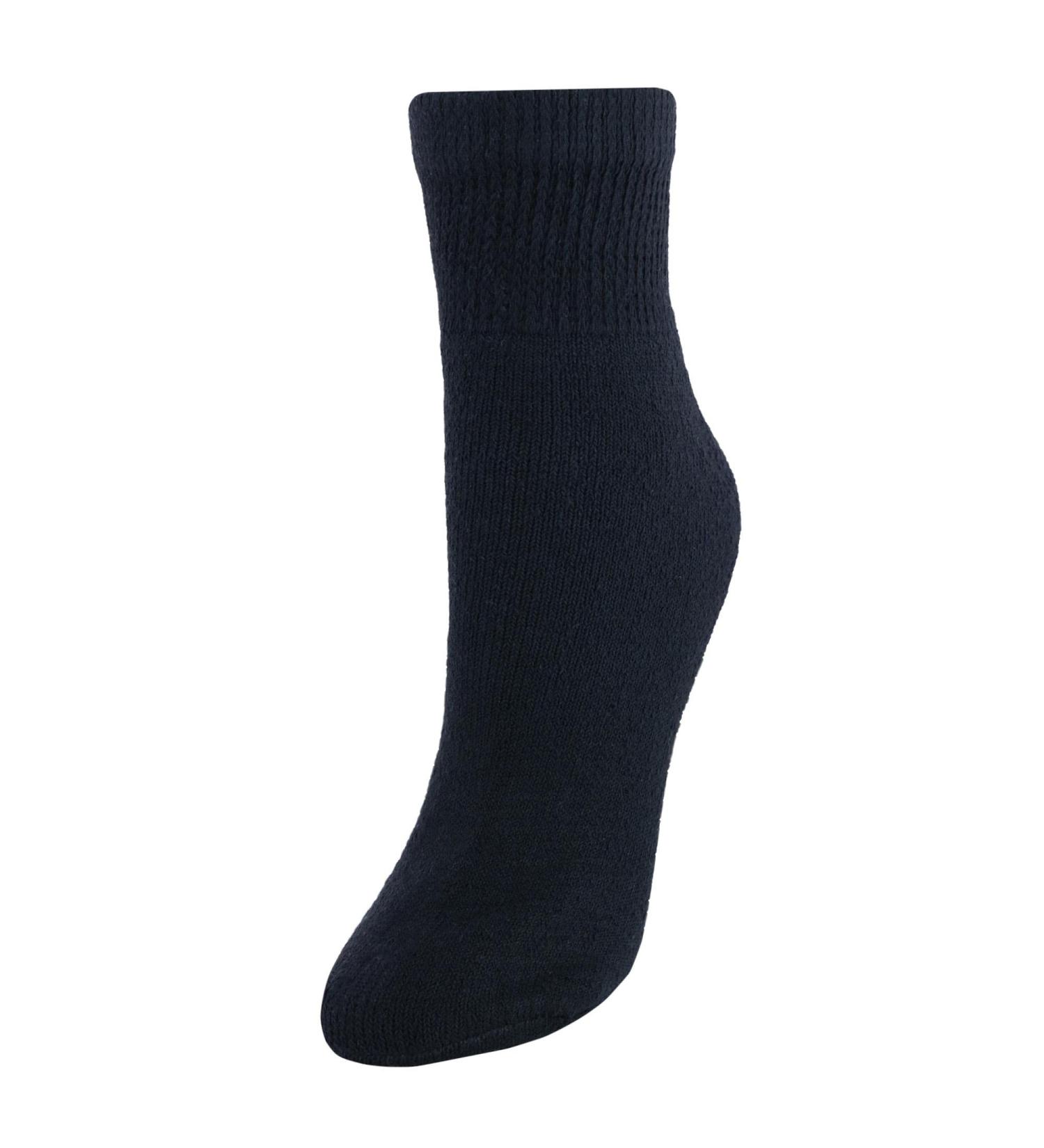 CTM Women's Cushioned Diabetic Ankle Socks (3 Pair Pack) One Size Black