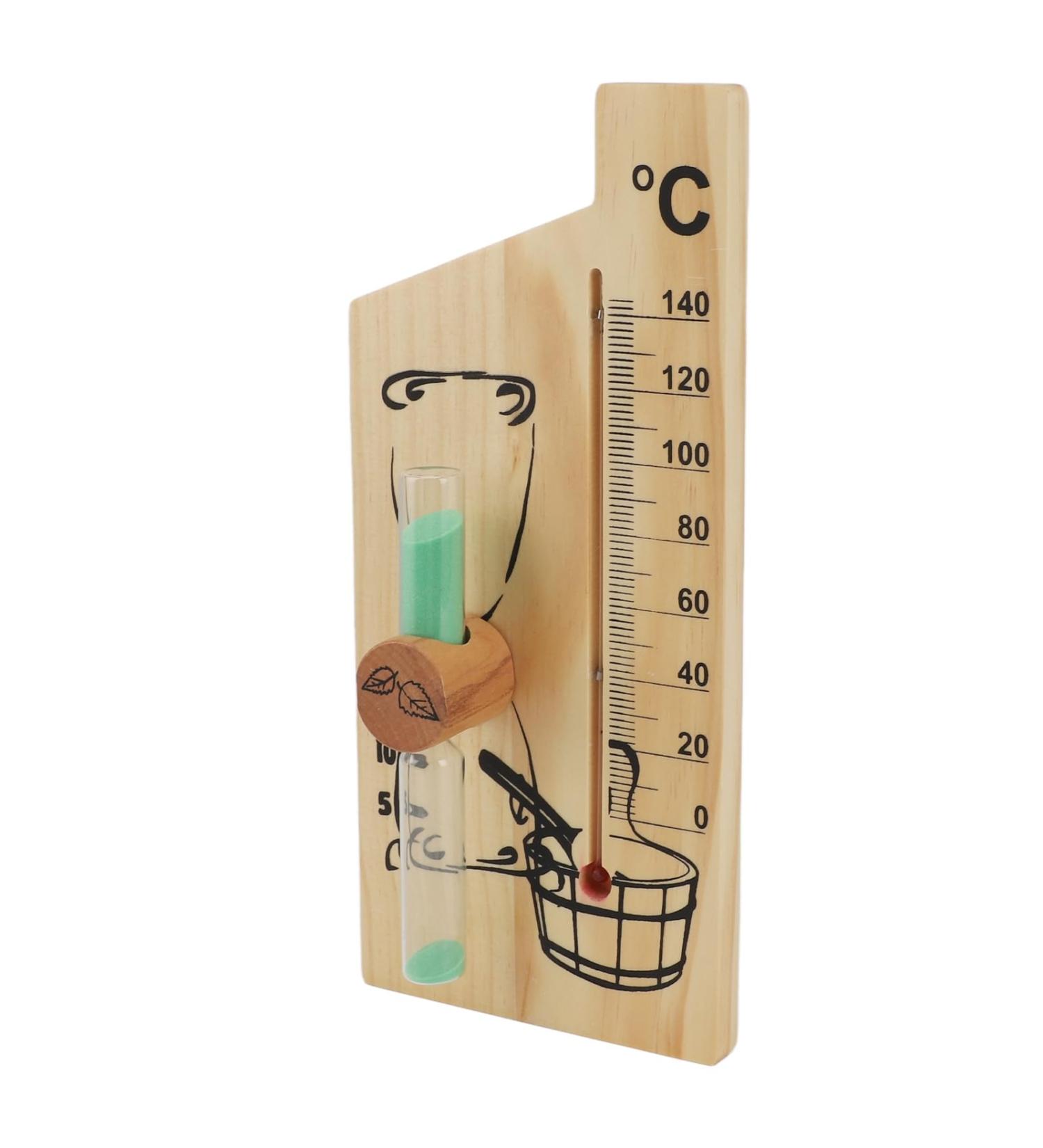 Sauna Thermometer Hourglass - Golden 15-Minute Time Measurement for Sauna Rooms - Buy Online on GoSupps.com