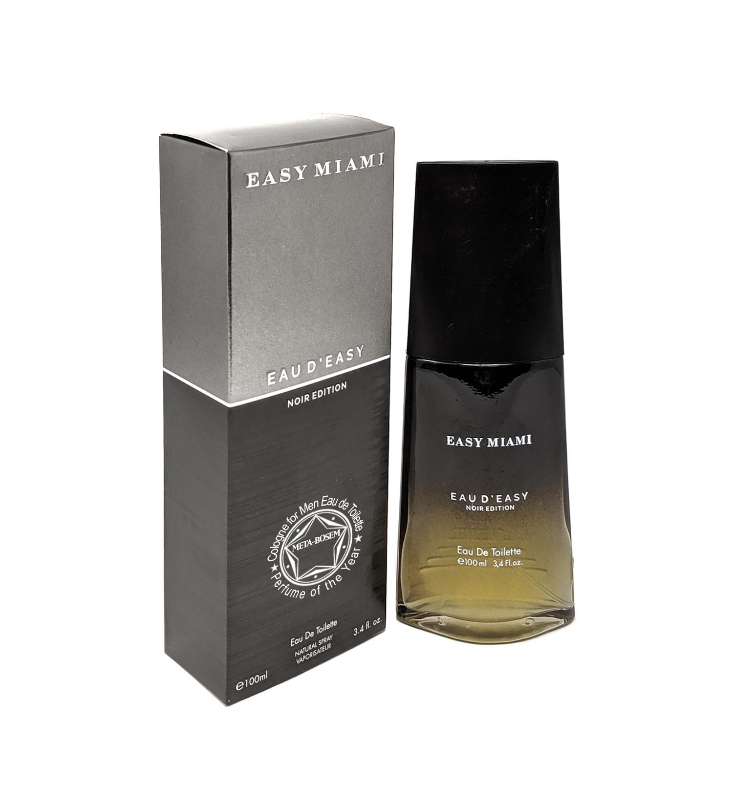 META-BOSEM Easy Miami Eau D'Easy Men's Cologne Eau de Toilette Natural Spray - Fresh Woody Scents - Spicy Notes - Great Holiday Gift - for All Day Use 3.4 Fluid Ounce/100Ml - Buy Online on GoSupps.com