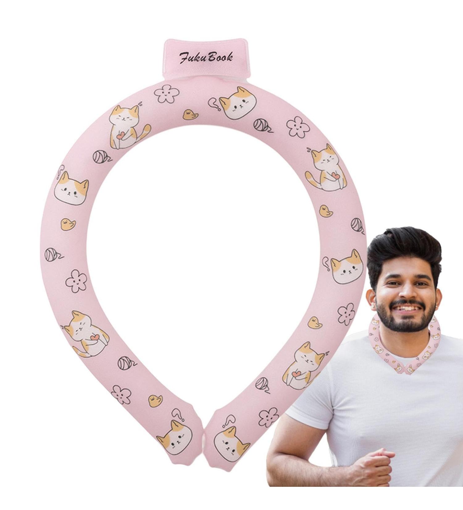Neck Cooler Wraps | Cute Cooling Neck Wraps with Cat Print Wearable Cooling Neck Wraps Reusable Neck Cooler Heat Cooling Cold Pack Frifer Pink - Buy Online on GoSupps.com