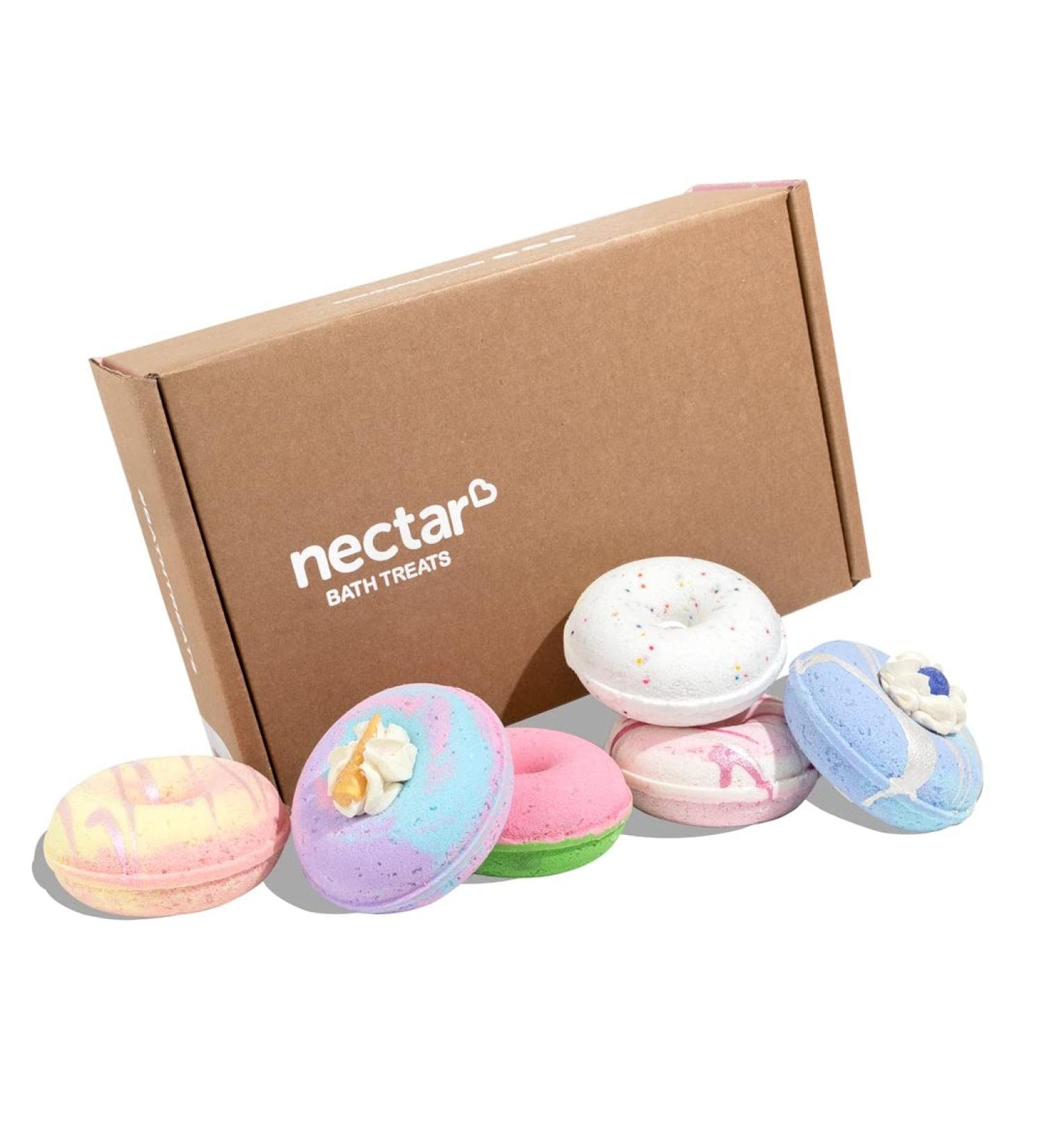 6 Bath Bombs Donuts Gift Set - Bubble & Spa Bath with Almond Oil, Epsom Salt & Kaolin Clay - Moisturizing Fizzy Spa for Dry Skin - Perfect Gift for Her, Mother's Day - Buy Online on GoSupps.com