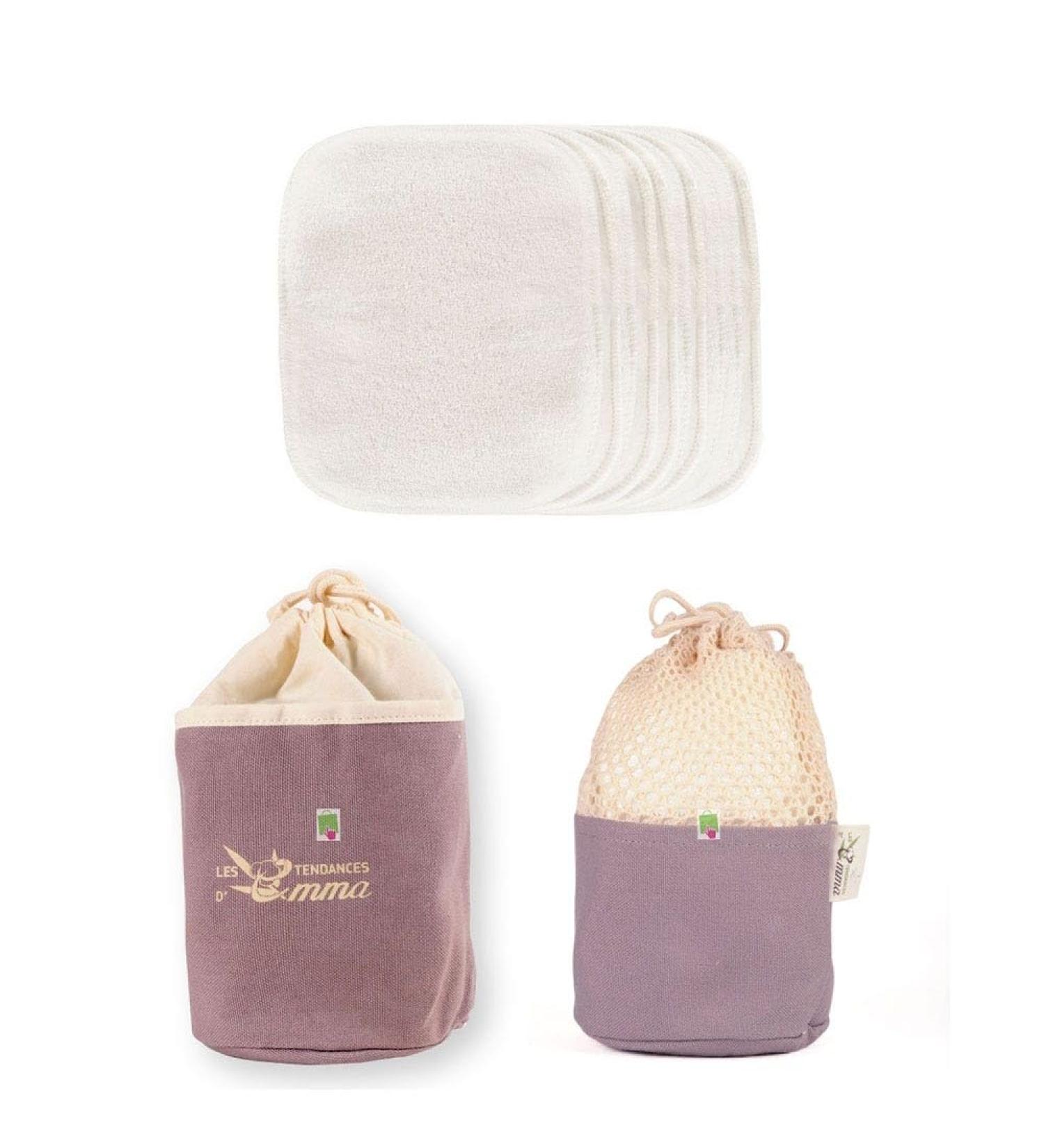 Eco Belle Kit Double-sided organic cotton makeup remover squares