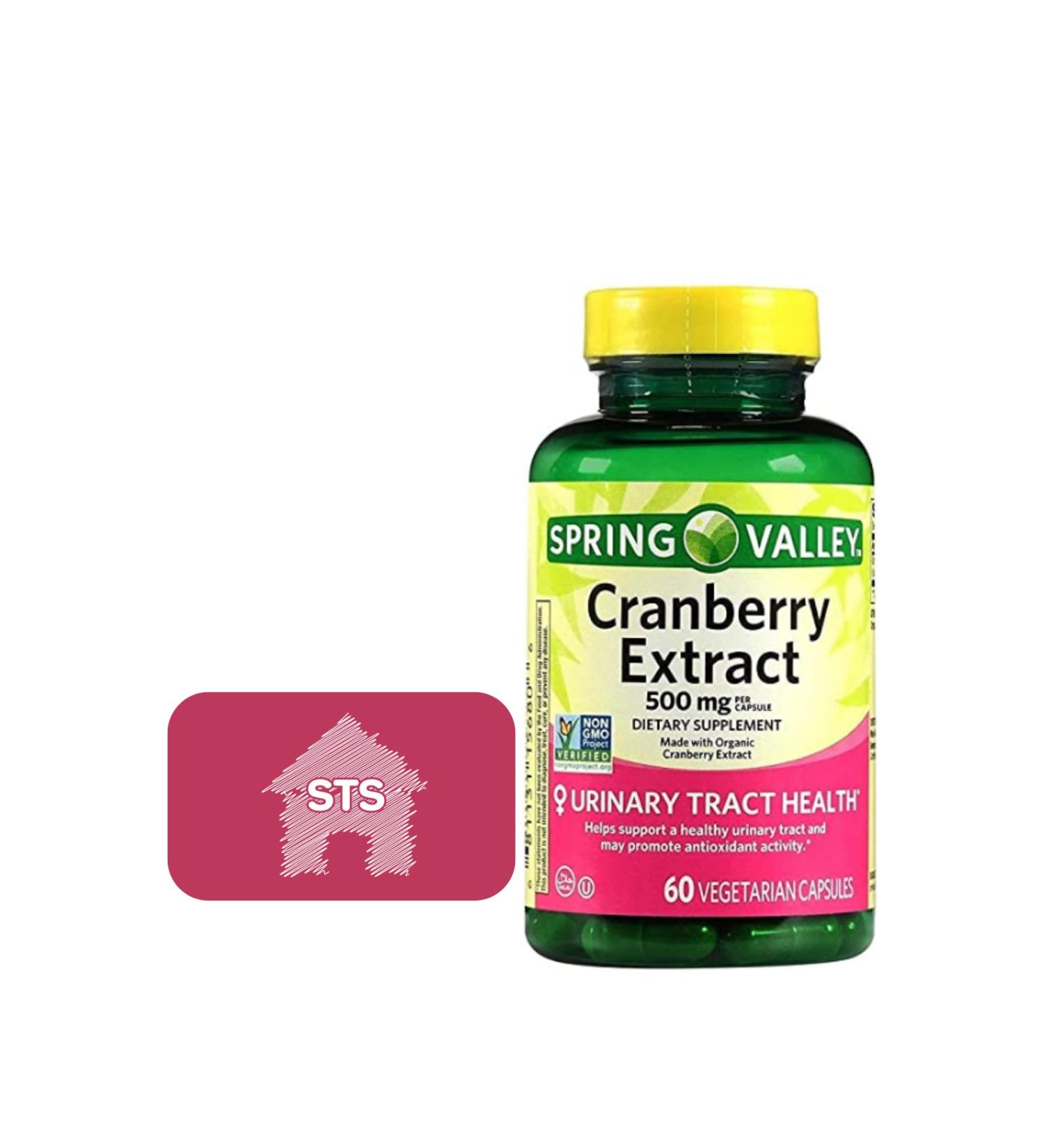 Spring Valley Cranberry Extract 500 mg - 60 Vegetarian Capsules + STS Sticker. - Buy Online on GoSupps.com