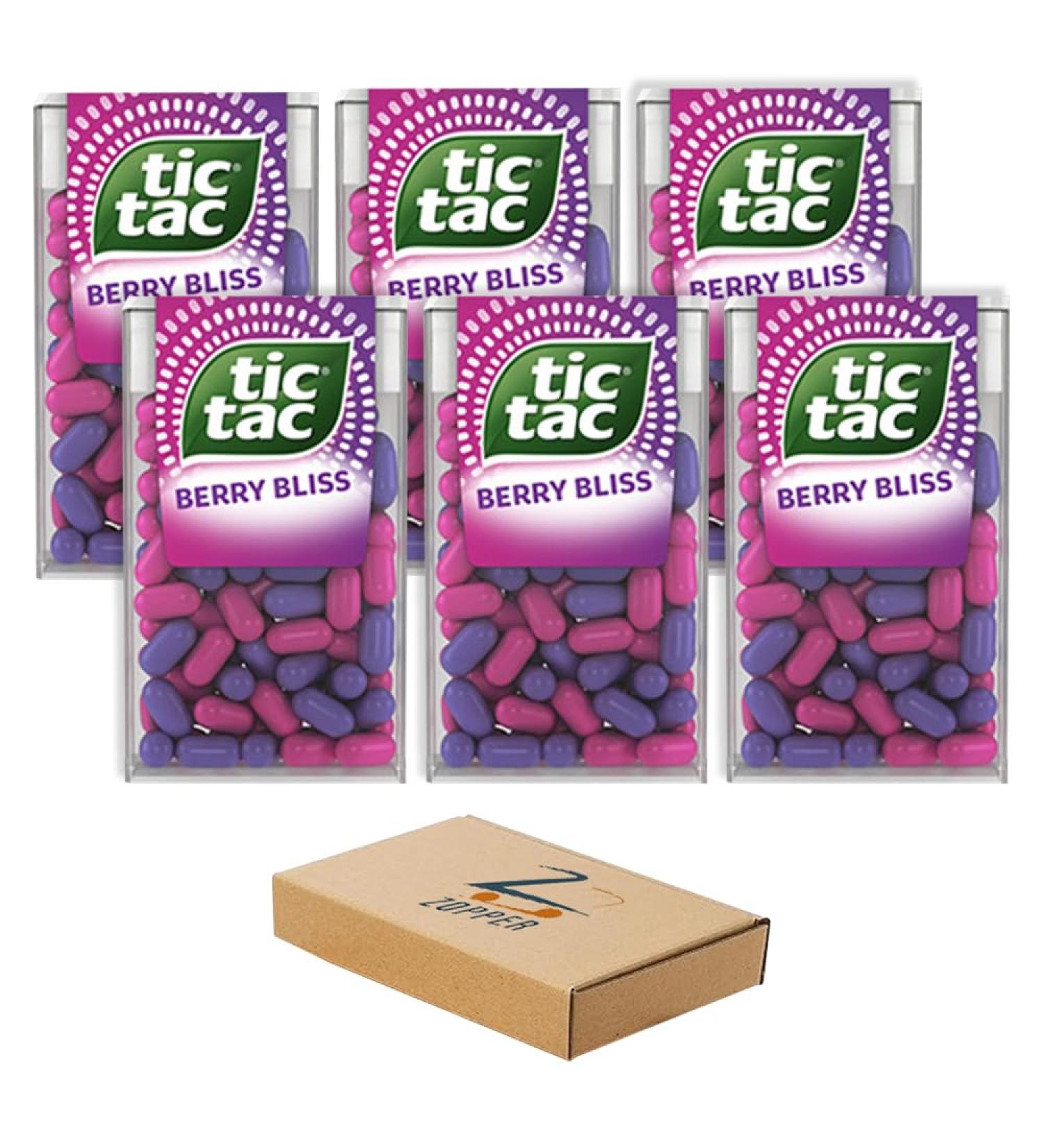 Zopper 6 x Berry Bliss Tic Tac Mint Sweets for Little Moments of Refreshment and On-the-Go Freshening Candy The Pocket-Sized Berry Bliss 6 - Buy Online on GoSupps.com