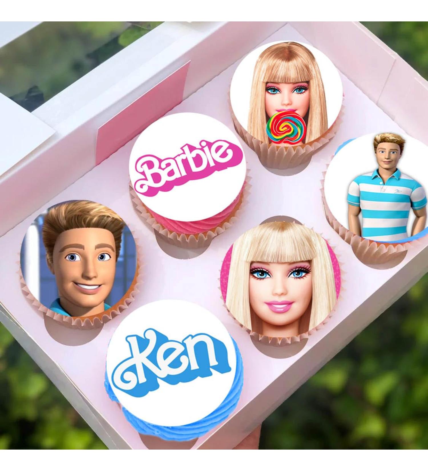 24 Pre-Cut Barbie 3 Edible Cupcake Toppers - Perfect for Birthday Parties & Ken Decorations | International Shipping Available - Buy Online on GoSupps.com