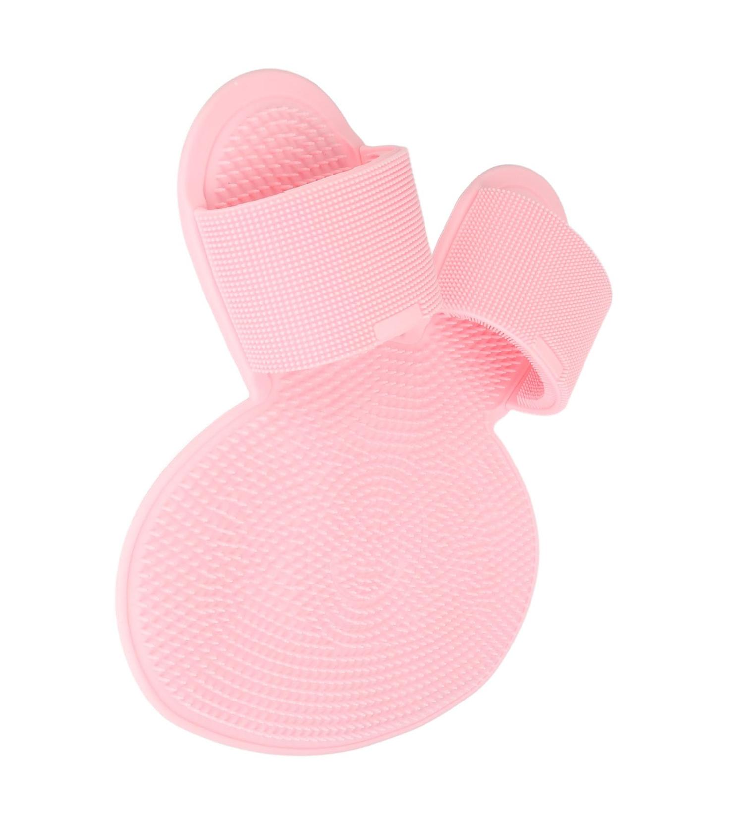 Buy Durable Silicone Foot Scrubber Mat - Easy to Clean Flexible & Multifunctional Shower Foot Cleaner for Men - Pink - Buy Online on GoSupps.com