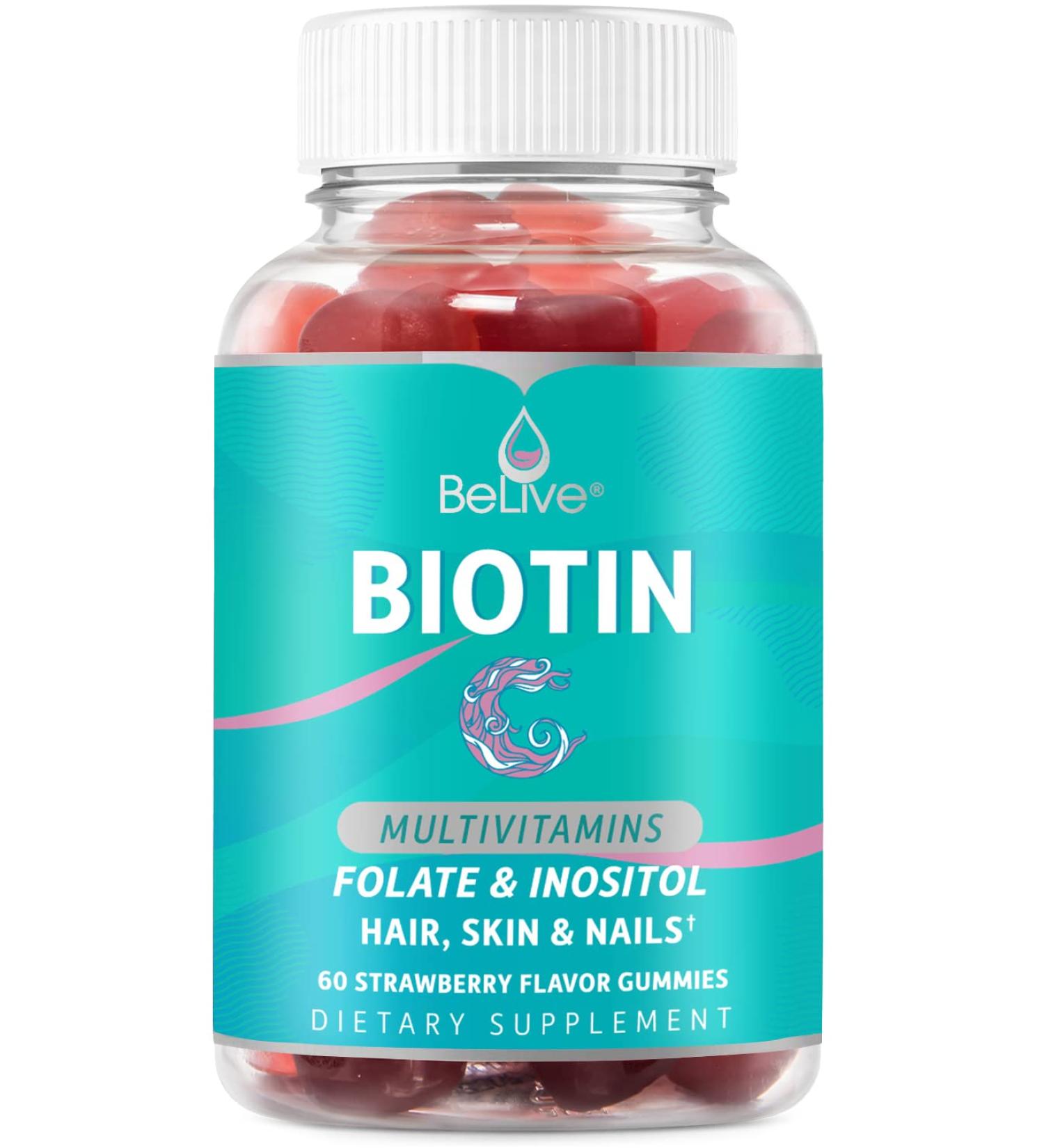 BeLive Biotin Gummies for Hair Growth - 60 MultiVitamin Gummies - Buy Online on GoSupps.com