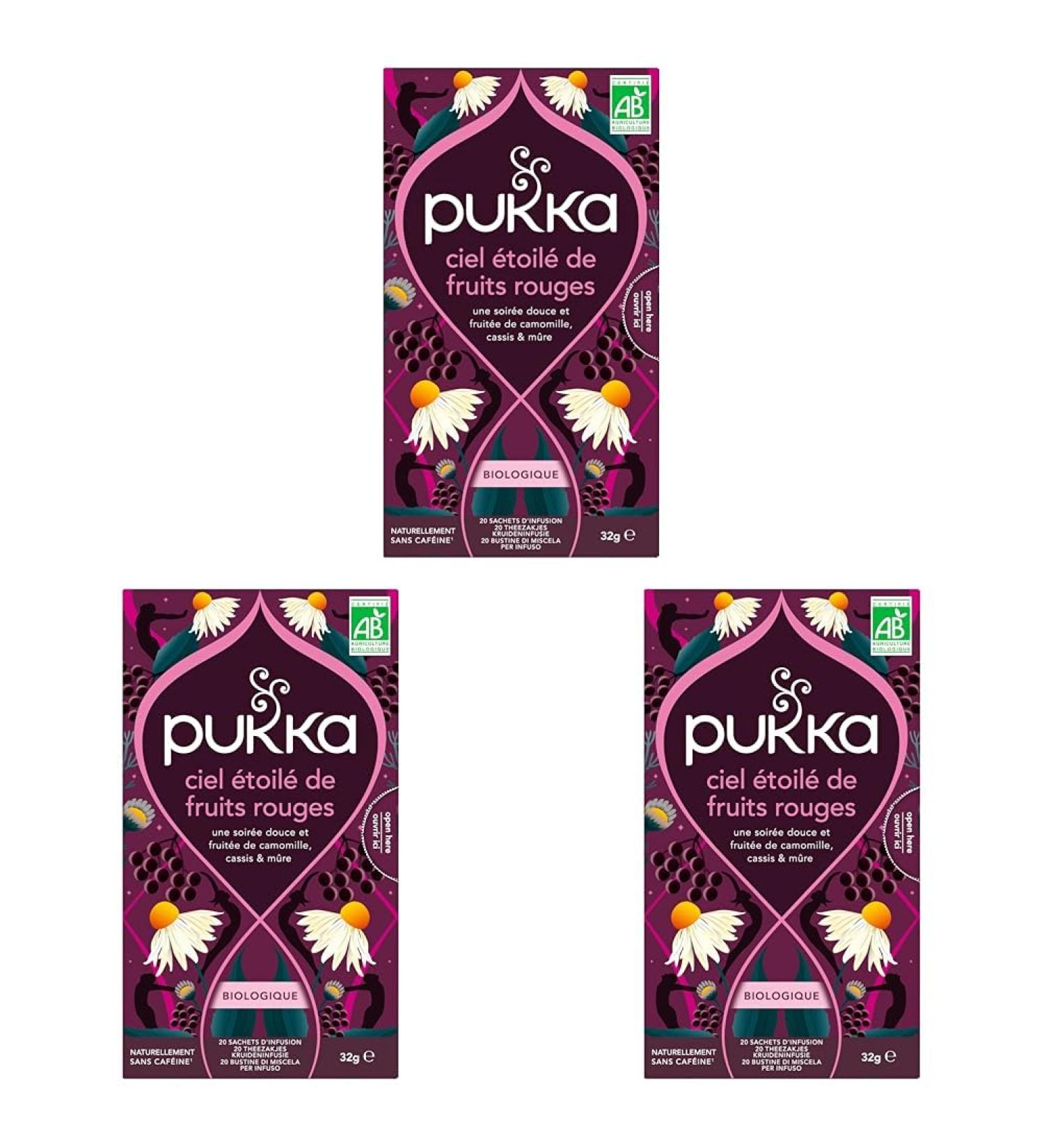 Pukka Infusion Biologique et Ayurv dique Ciel toil de Fruits rouges 100% des Ingr dients Issus du Commerce Equitable 20 Sachets (Lot de 3) Pack of 3 - Buy Online on GoSupps.com