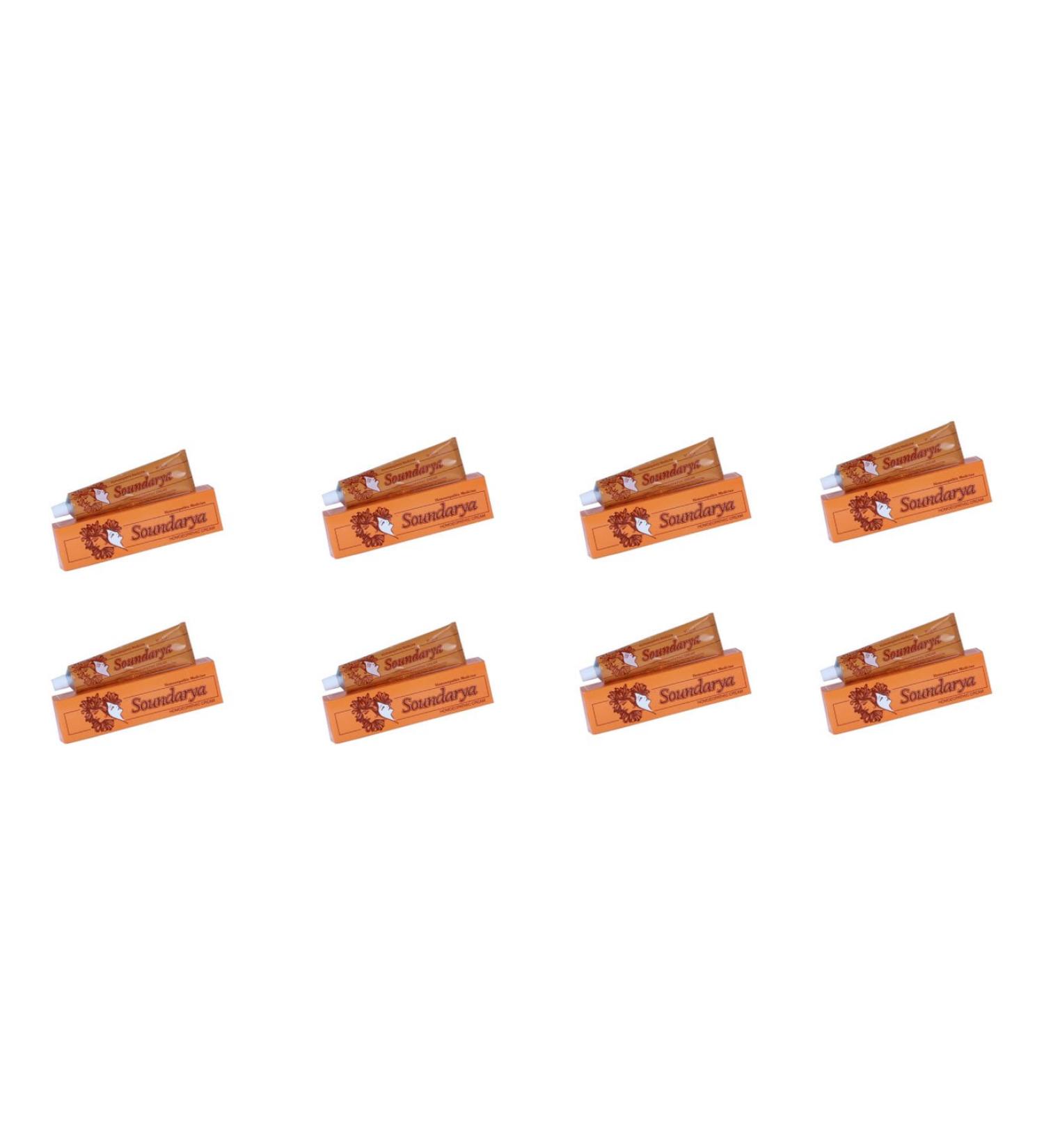 Pack of 8 - BBP Homeopathy Soundarya Homoeopathic Cream 30g - Treats Pimples Freckles Black Heads Spots Pitting & Scars Sunburn Rough Skin.