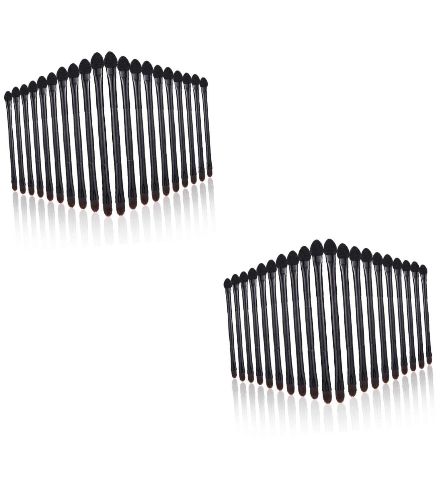 Baluue 40 Pcs Double Eye Shadow Makeup Professional Makeup Brush Eye Shadow Brush Applicator Nylon Black - Buy Online on GoSupps.com