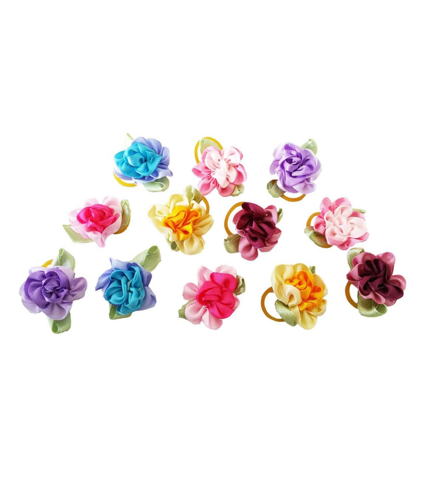 Pet Show Assorted Color Flowers Dog Hair Bows - Pack of 20pcs - Buy Online on GoSupps.com