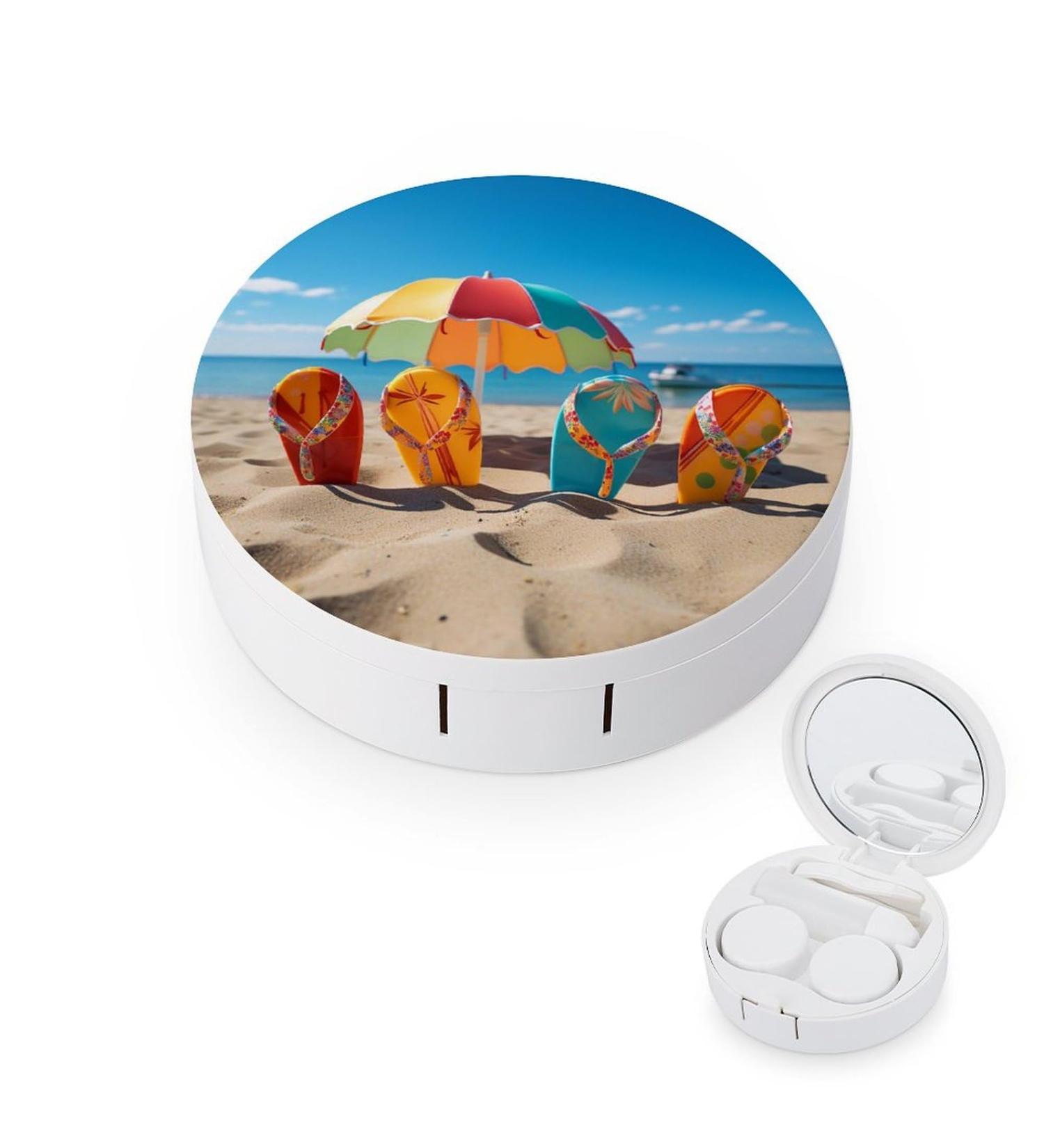 Colorful Contact Lens Case - Portable Beach Ball Travel Storage Box for Contacts - Buy Online on GoSupps.com