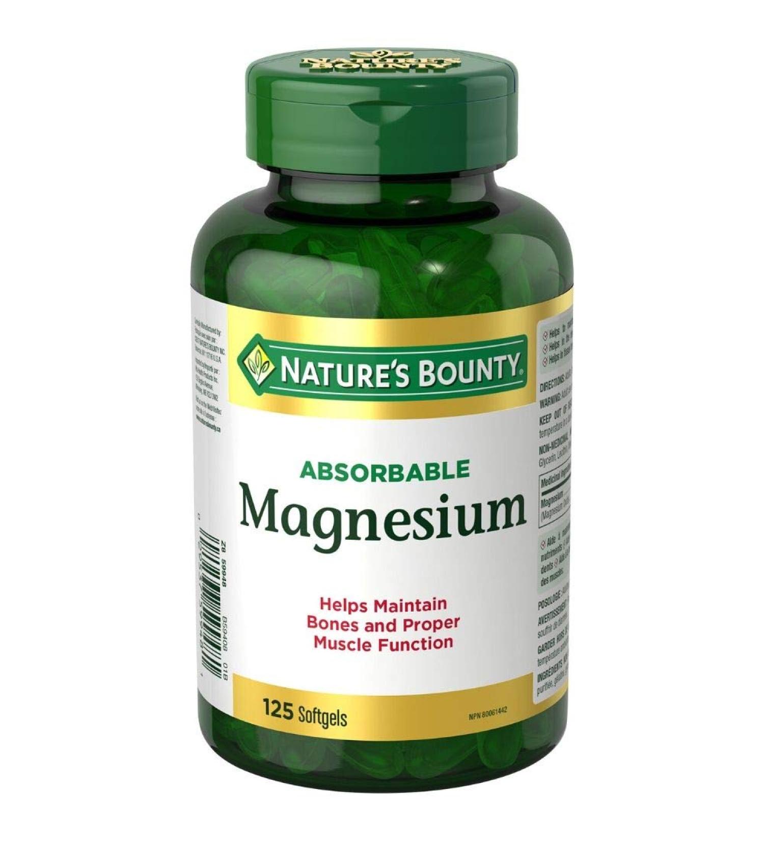 Nature's Bounty Magnesium 125 Liquid Softgels - Enhanced Absorption - Capsules - Buy Online on GoSupps.com