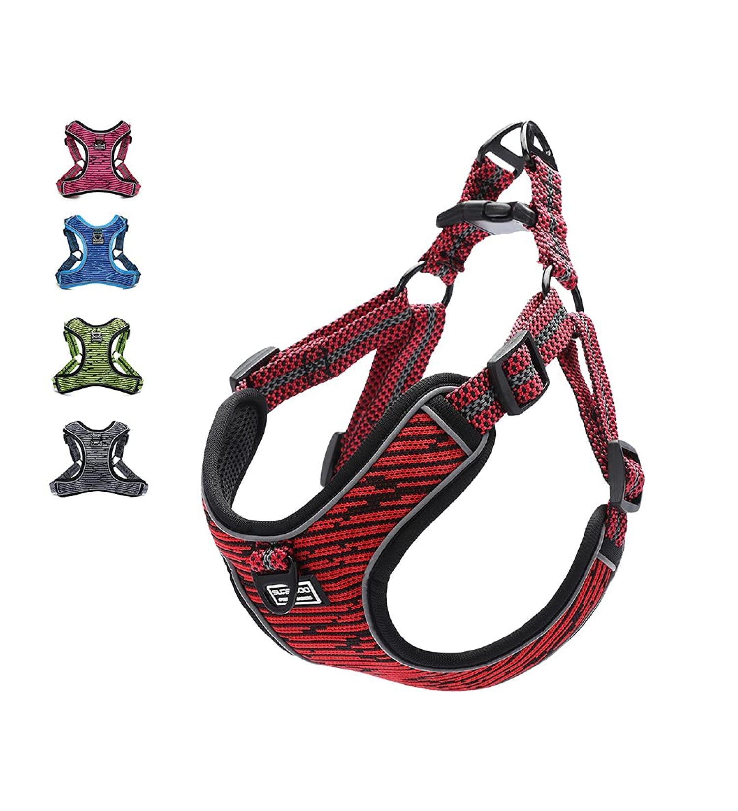 Suredoo Soft Adjustable Dog Harness - No Pull Reflective Breathable for Large Medium Small Dogs & Puppies (XS Red) - International Shipping Available - Buy Online on GoSupps.com