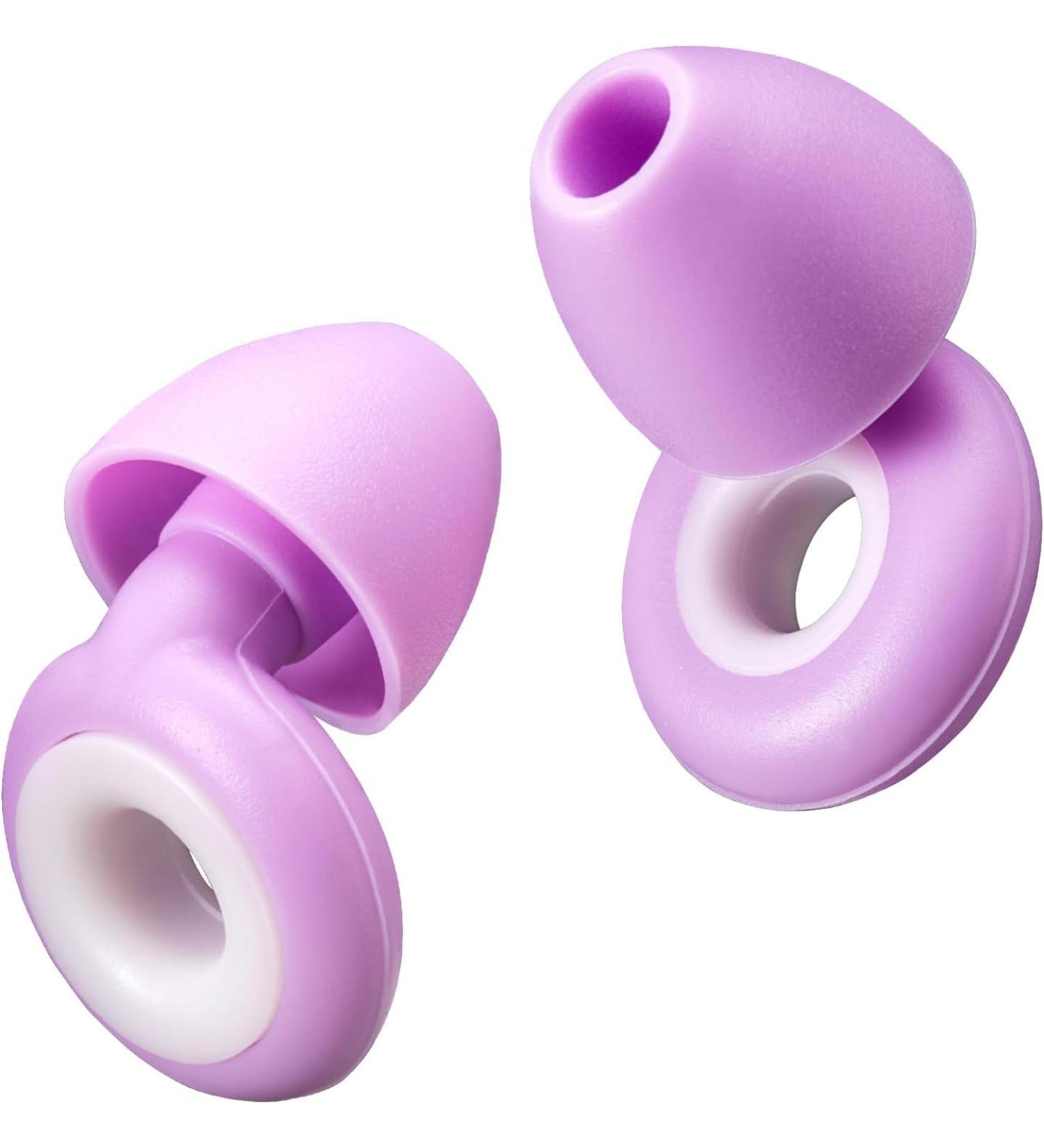 Noise Cancelling Ear Plugs for Sleeping | Reusable Silicone 25dB-30dB | Ideal for Work Study & Travel | 6 S/M/L Ear Tips (Purple - Buy Online on GoSupps.com
