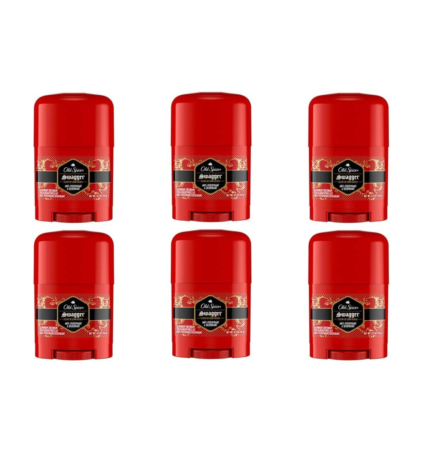 Old Spice Swagger Red Zone Collection Anti-Perpirant & Deodorant 0.5 Oz Travel Size (Pack of 6)