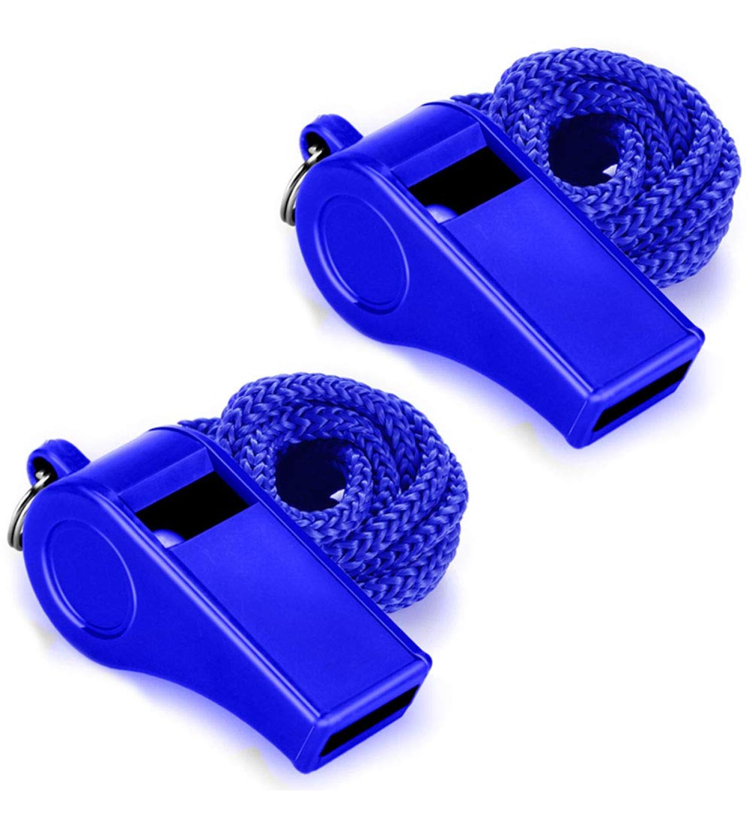 2 Pack Blue Hipat Whistle with Lanyard - Extra Loud Sports Whistles for Coach, Referee, Basketball - Great for Lifeguard and Survival - Classic Style - Buy Online on GoSupps.com