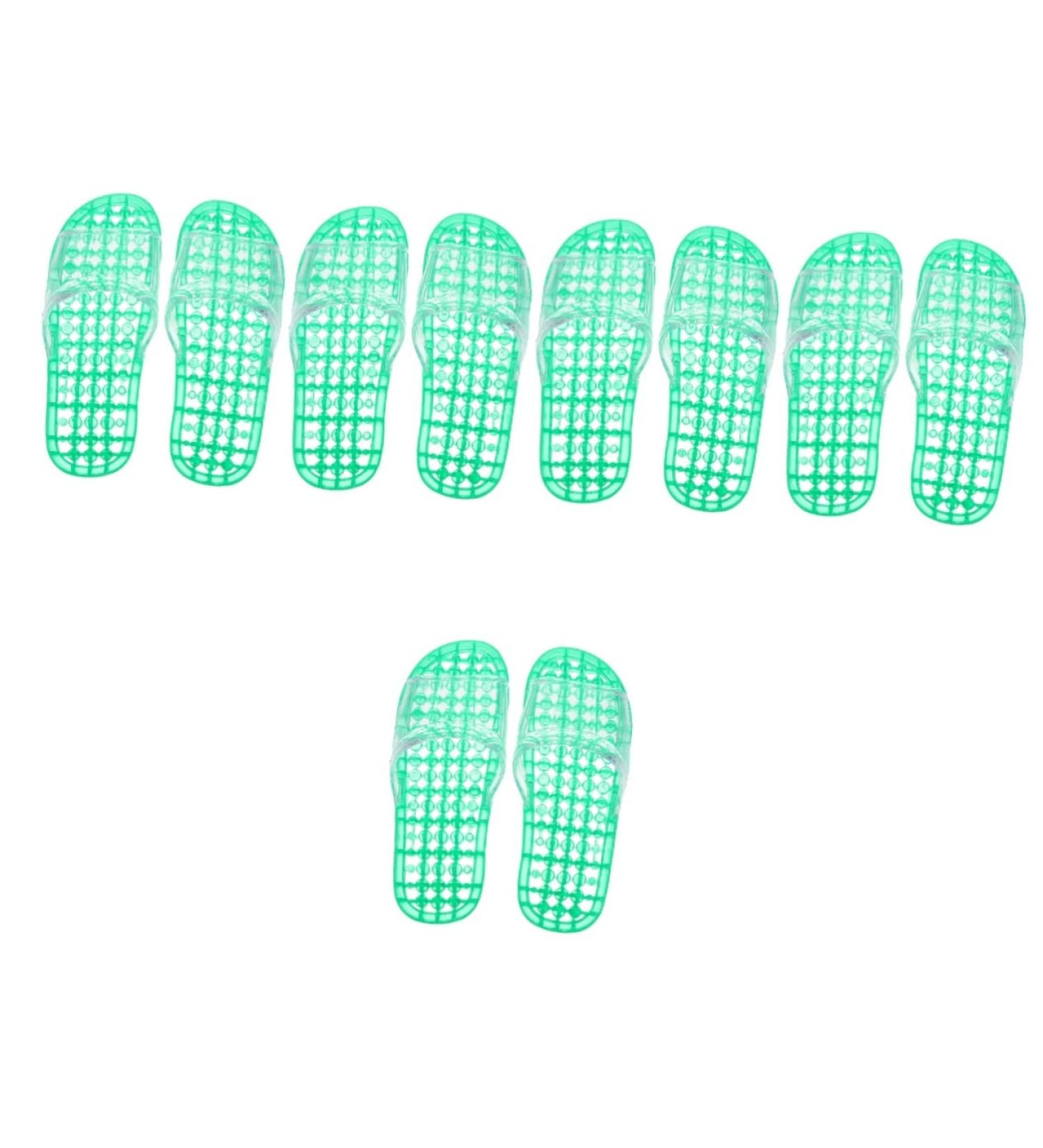 MAGICLULU 2 Pairs Slippers Quick Drying Shower Slippers Green Home Indoor Slippers Non Dorm Shoes Gym Foot Spa Soak Tub Shower Footware Massaging Travel Pvc Household Plastic Barrel 28x10.3cm 11x5pcs Greenx5pcs - Buy Online on GoSupps.com