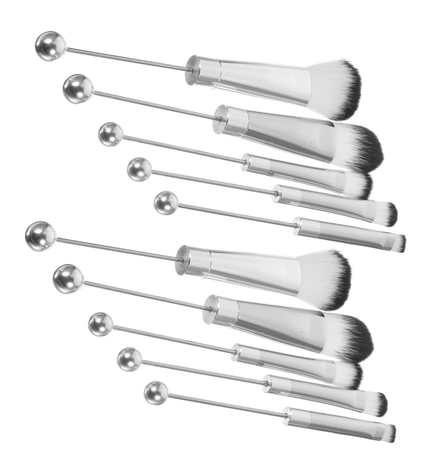 minkissy 2 Sets Metal Handle Makeup Brush Eyebrow Brush Eyeshadow Eye Shadow Makeup Brush Makeup Brush for Women Loose Powder Brush Eye Makeup Brush Artificial Fiber Oblique Head Beaded - Buy Online on GoSupps.com