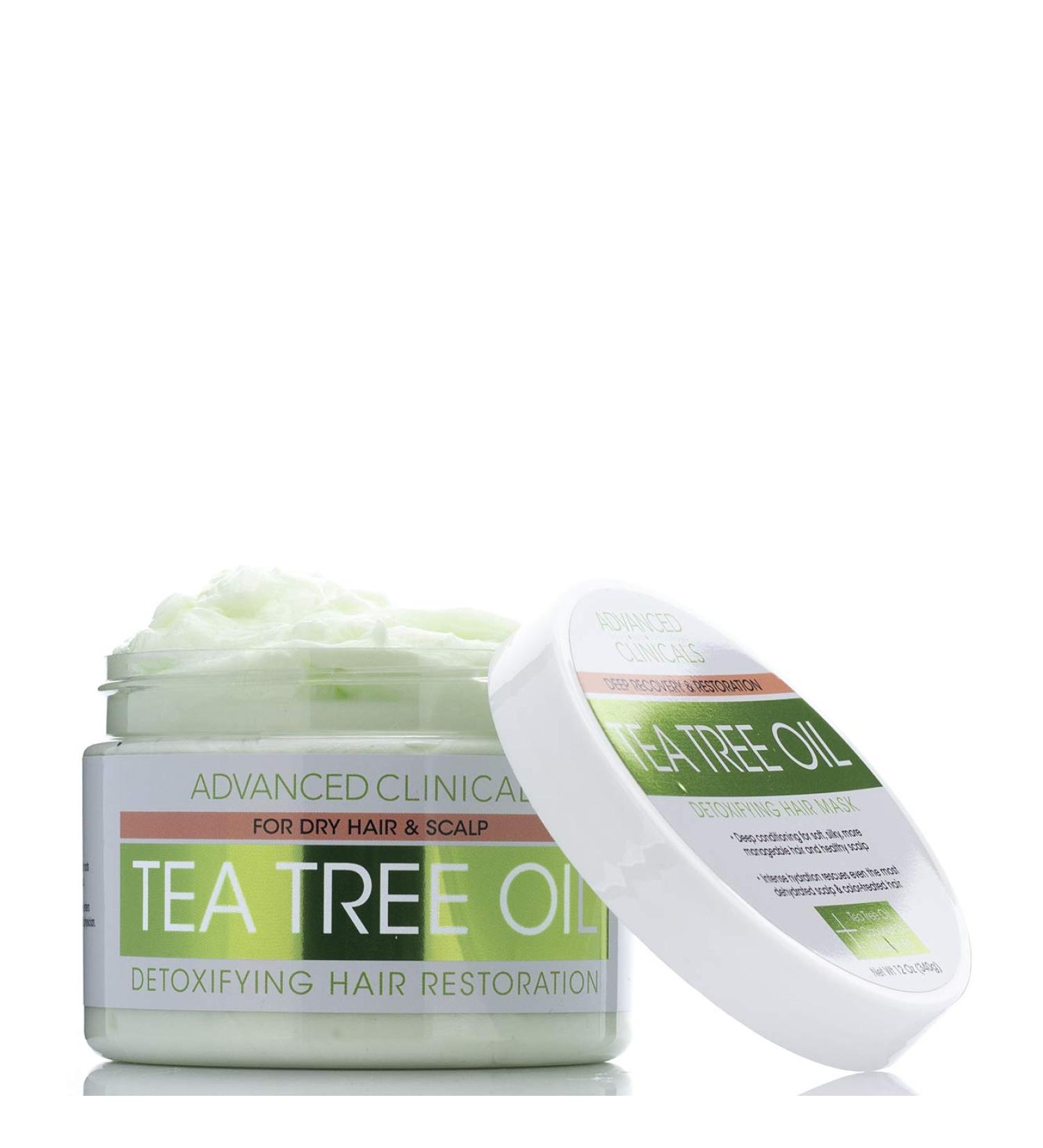 Advanced Clinicals Tea Tree Oil Detoxifying Hair Mask 12 oz - Nourish & Revitalize Hair - Buy Online on GoSupps.com