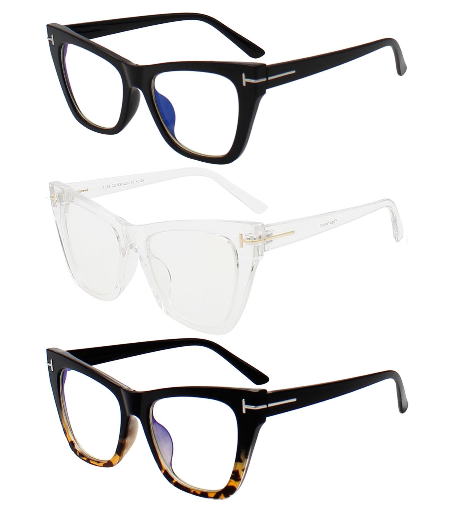 Yogo Vision Blue Light Blocking Glasses - 3 Pack | Computer Glasses & Anti-Glare for Eye Strain Relief | Blue Light Protection for Screens - Buy Online on GoSupps.com