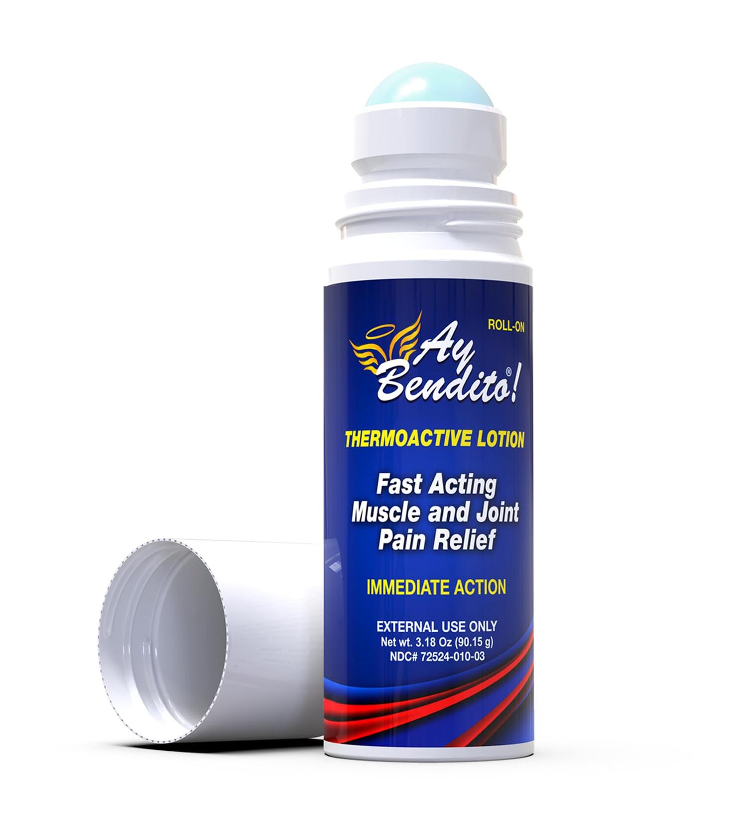 Ay Bendito! Thermoactive Lotion for Faster Pain Relief on Joints and Muscle Function - 3.18 oz Roll-on - Buy Online on GoSupps.com