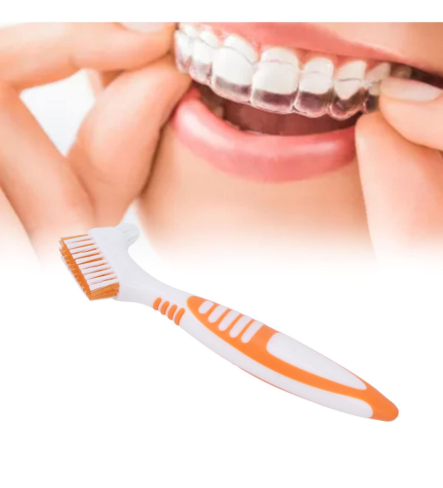 Denture Cleaning Brush Set - Hygiene Denture Cleaner, Toothbrush & Cleanser Tool for False Teeth Care - Buy Online on GoSupps.com