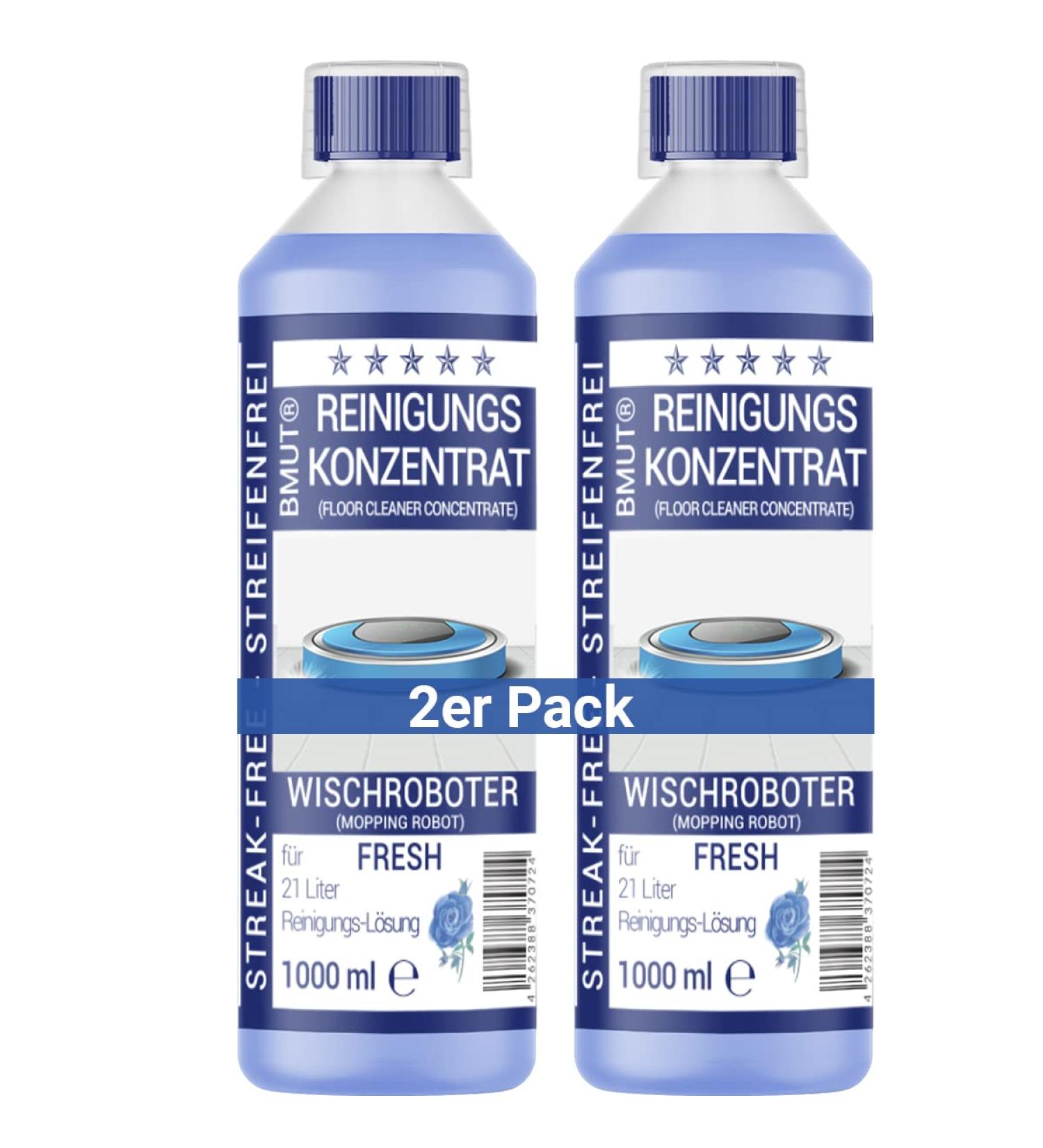 2x 1000ml Wiping Robot Cleaning Agent Concentrate - Strip-Free & Foam Arm with Fresh Fragrance | Suction Wiper Soil Cleaner 2L (1-Pack) - International Shipping Available - Buy Online on GoSupps.com