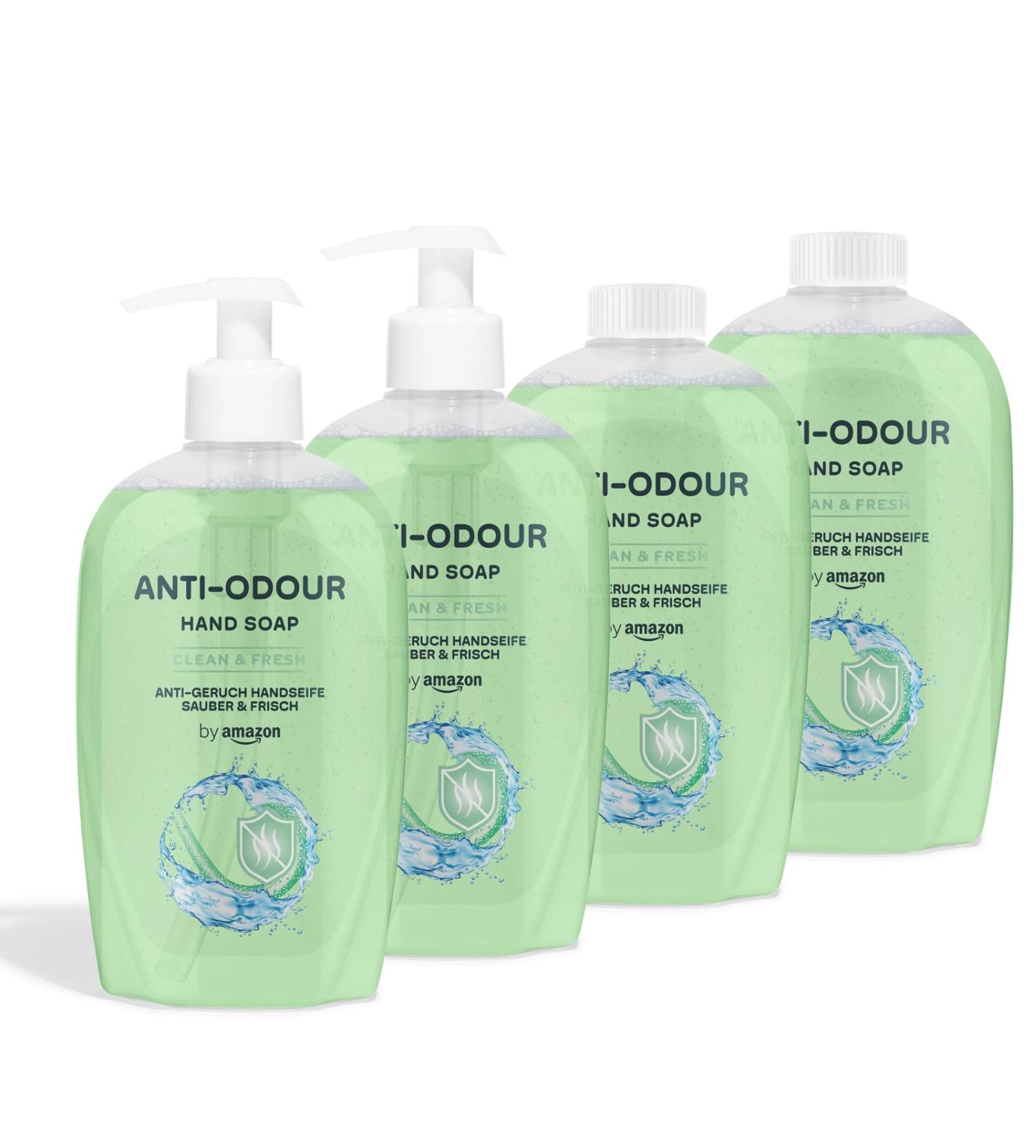 Buy Amazon Anti-Odour Hand Soap - 4 x 500 ml | Odour-Inhibiting Formula | International Shipping Available - Buy Online on GoSupps.com