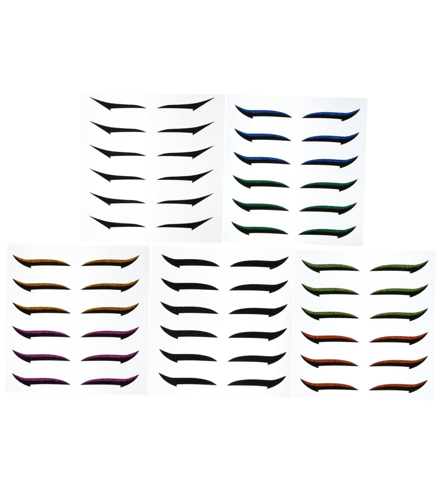 Angoily 72 Pairs Glitter Eyeliner Invisible Eyeliner Sticker Eye Makeup Tools Eyeliner Sticker with Eyelashes Eyeliner Stickers for Eyes Eyeliner Transfer Instant Self- Miss Flash Applique - Buy Online on GoSupps.com