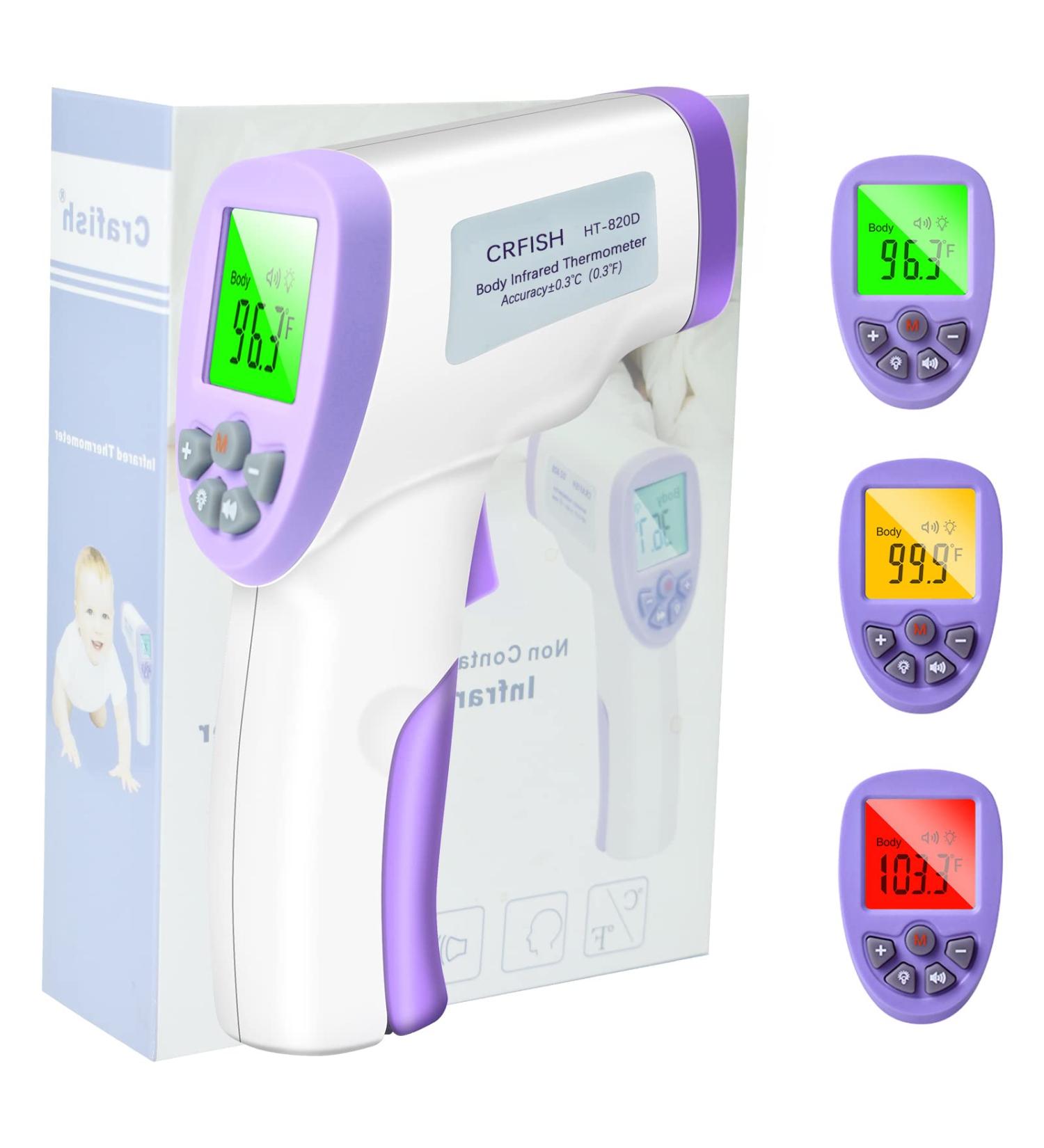 Non-Contact Infrared Forehead Thermometer - Accurate Reading, Fever Alarm, Memory Function - Ideal for Adults and Children - 1 Second Results - Indoor and Outdoor Use - Buy Online on GoSupps.com