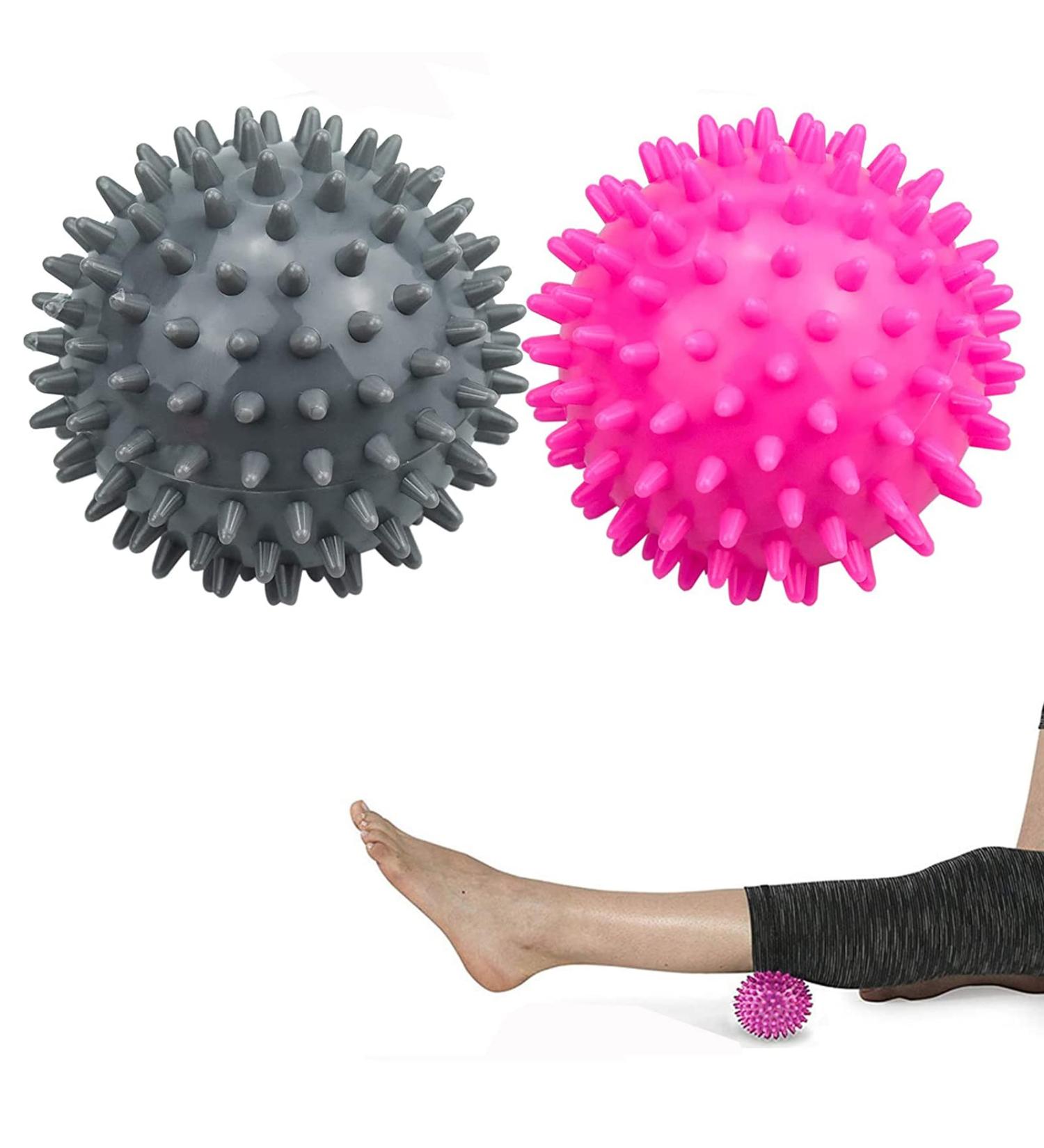 Exbrith Hedgehog Ball Massage Set - 2 Pieces for Full Body Relaxation | Ideal for Shoulders Neck Back & Feet - Buy Online on GoSupps.com