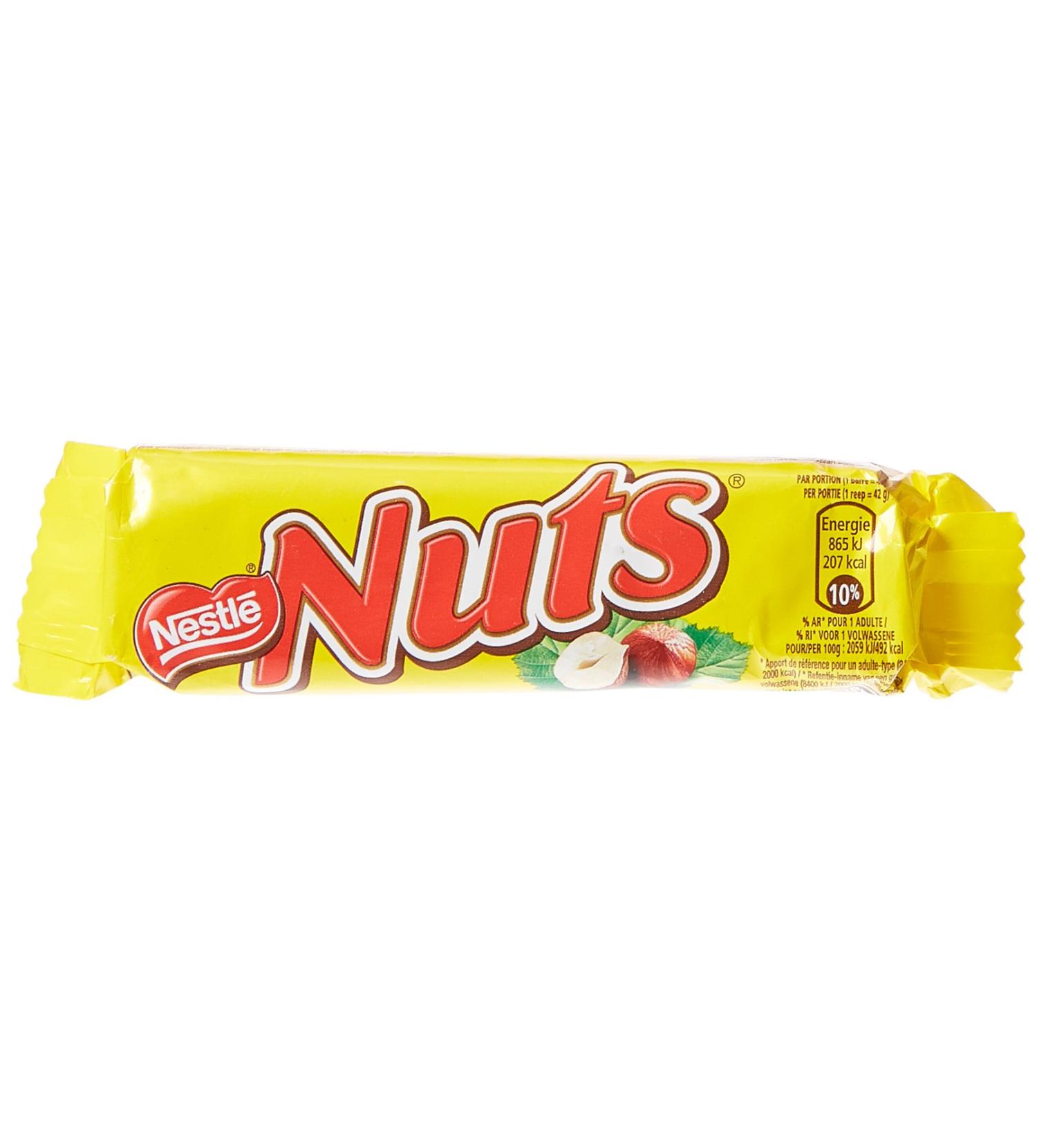 Nuts - Barres de Chocolat Caramel Noisettes - Lot de 24x42g - Buy Online on GoSupps.com