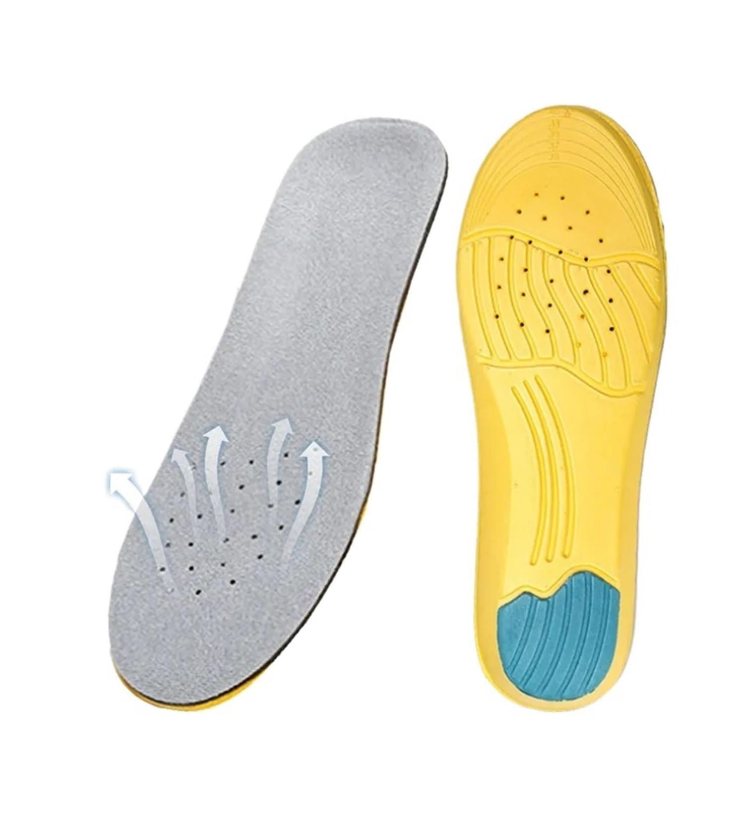 Buy Memory Foam Sport Insoles - Breathable Outdoor Running Shoe Inserts Pad with Silicone Gel Heel Cushion - Medium Size - Buy Online on GoSupps.com