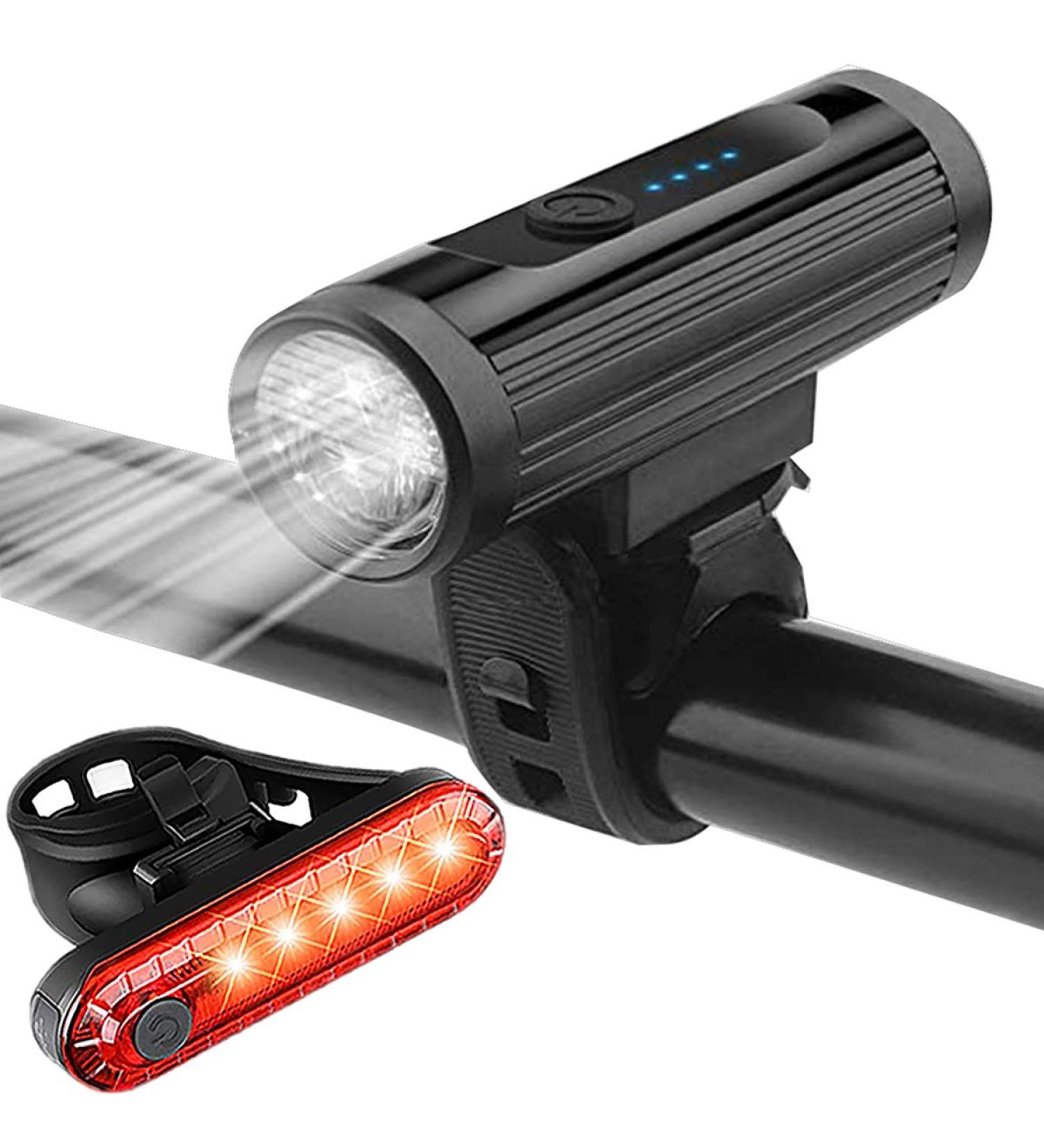 Bike Headlight and Rear Light Set - USB Rechargeable, Super Bright & Waterproof - Ideal for Road Cycling and MTB - Apremont - Buy Online on GoSupps.com