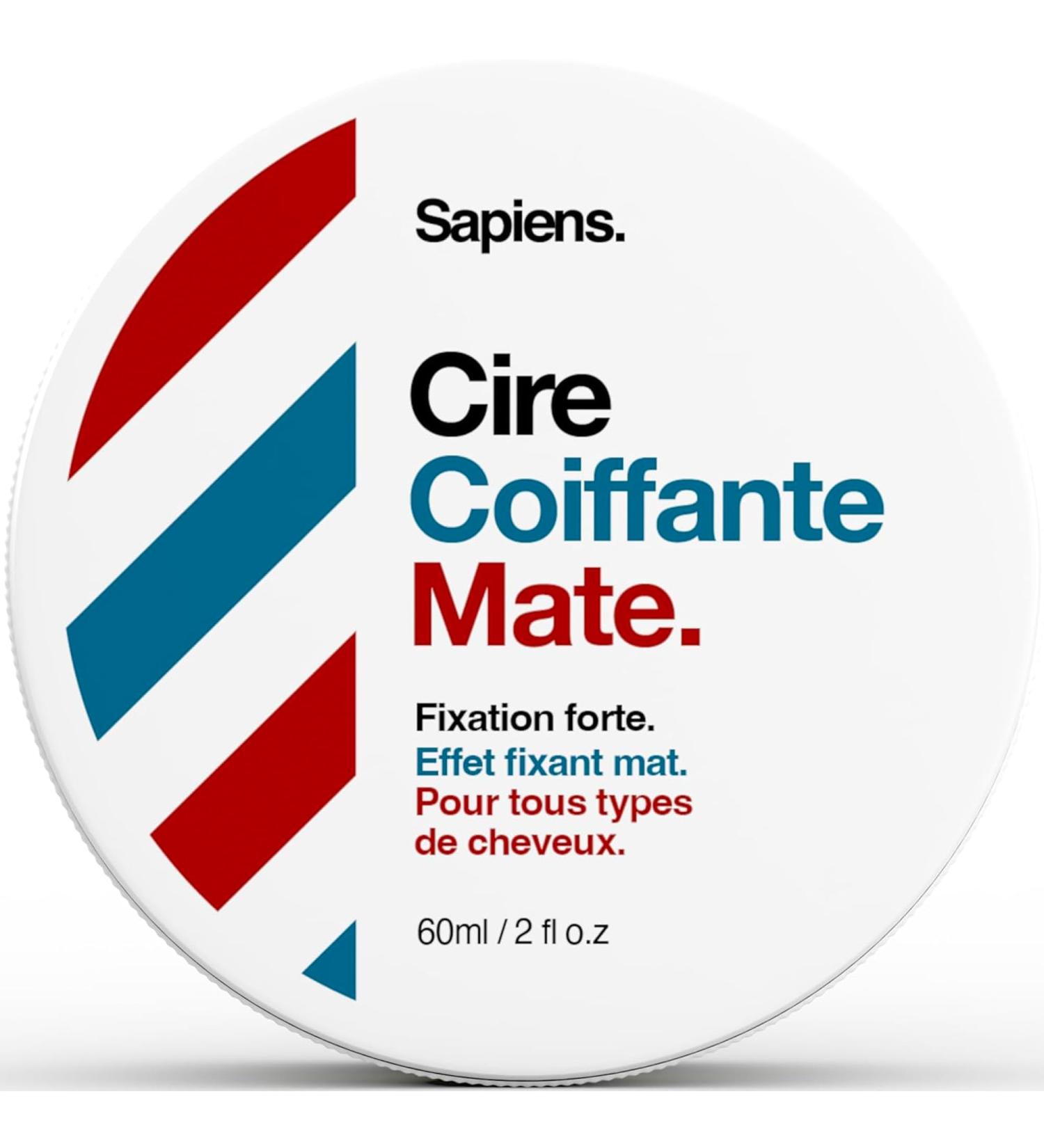 Sapiens Barbershop Men's Styling Wax 60 ml - Natural Hair Wax Matte Effect - Strong Hold - Made in France - Professional Quality Styling Product - Fresh Menthol Scent - Buy Online on GoSupps.com