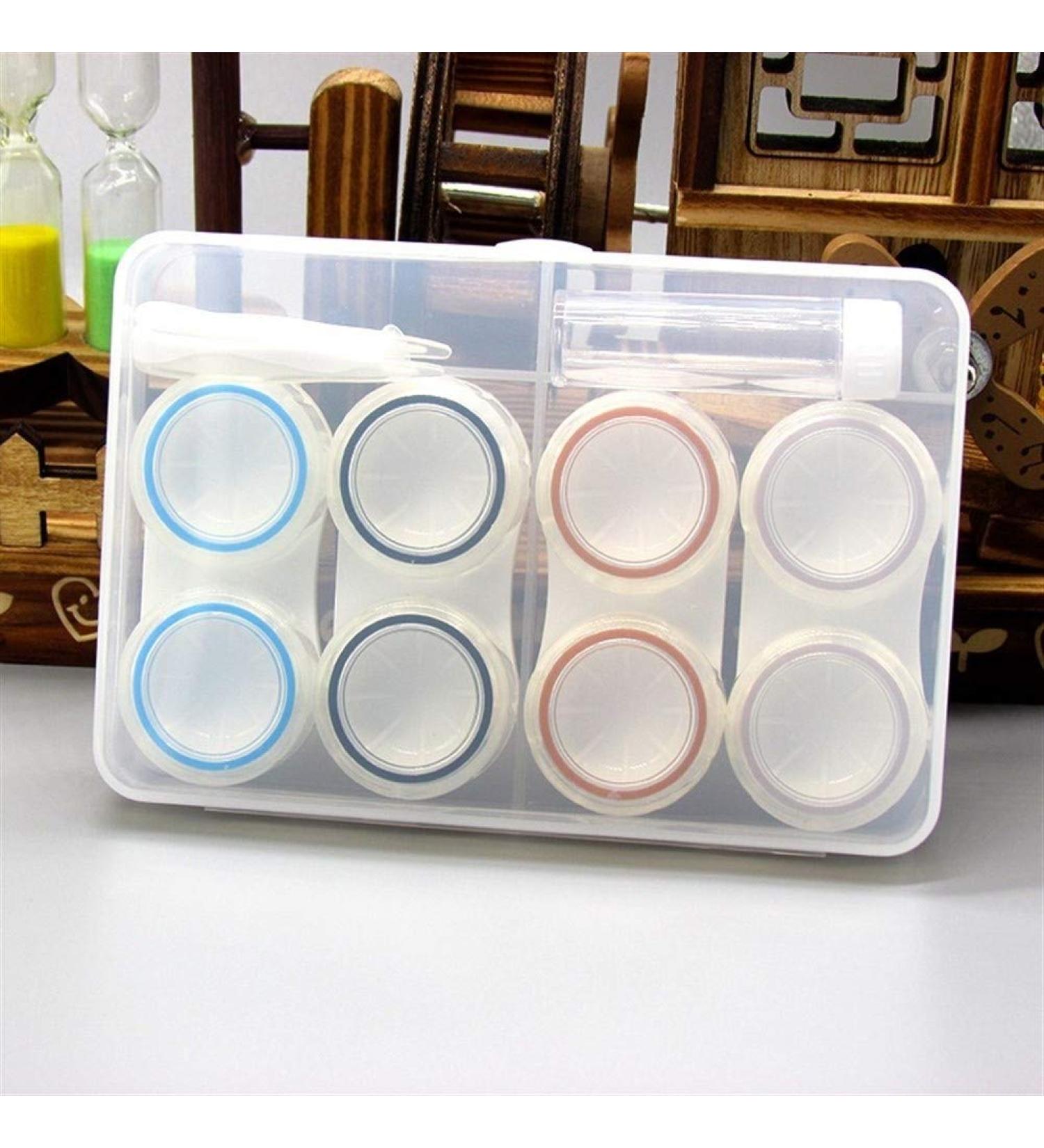 Elegant Contact Lens Case 4 Pairs Eye Lens Case Transparent Contact Lens Travel Case Practical Companion Box with Leak-Proof Ring Personality (Color : Transparent) - Buy Online on GoSupps.com