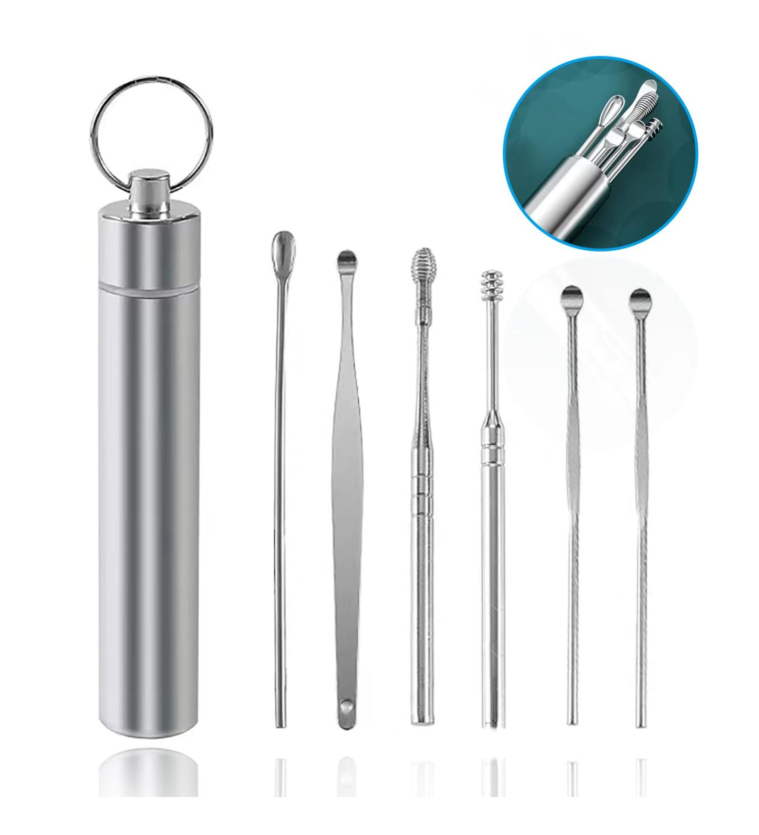 7PCS Professional Ear Wax Removal Kit - Reusable Spiral Ear Cleaner & Curette Tool Set - Buy Online on GoSupps.com