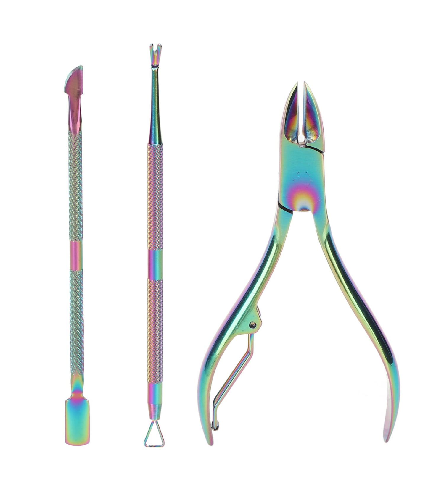 Cuticle Remover Set Multifunction Tools Comfortable Grip Professional Nail Care Ideal Choice for Women & Girls Stainless Steel Cuticle Nipper Kit with Trimmer Pusher  - Buy Online on GoSupps.com