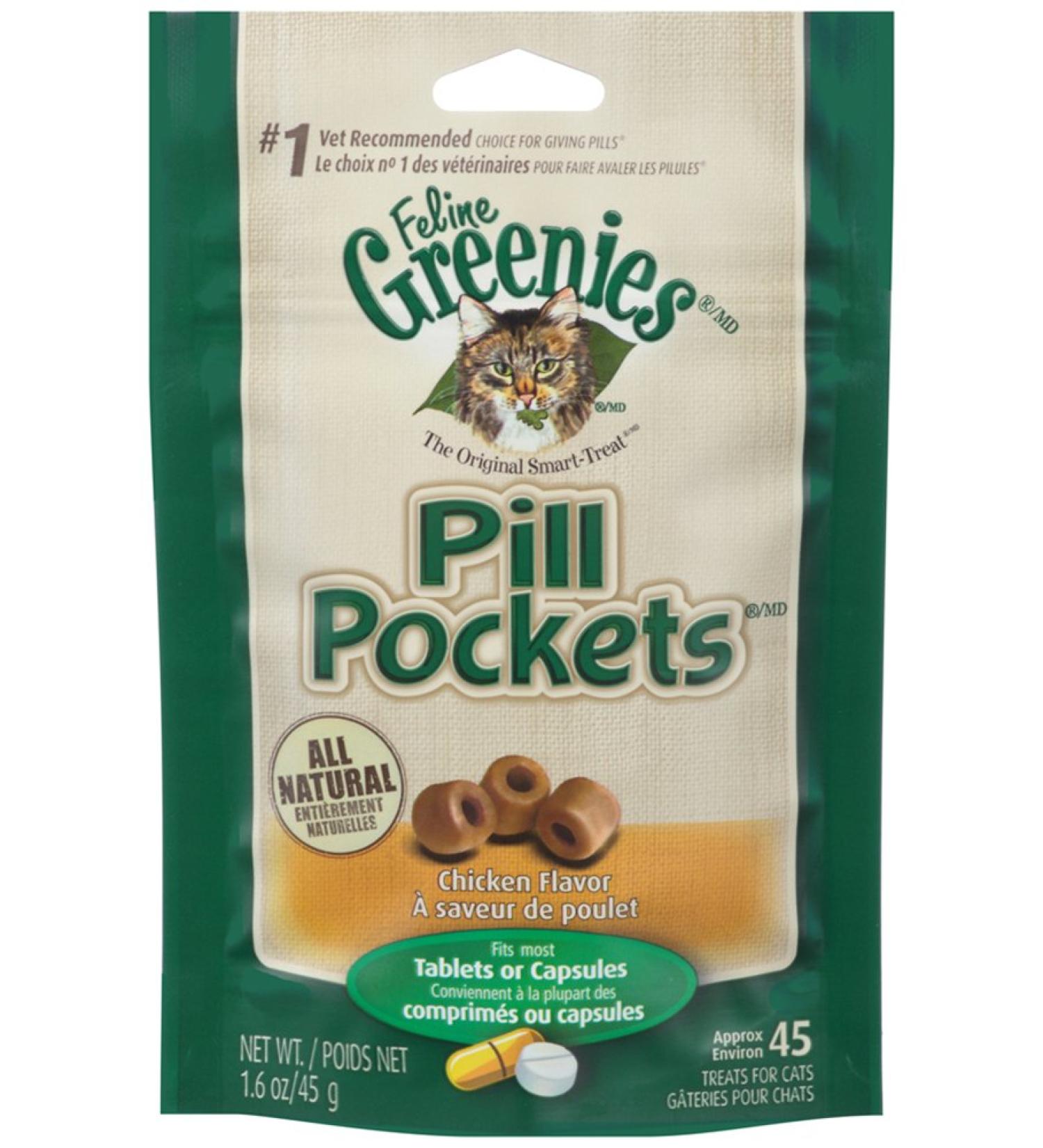 Buy Greenies Pill Pockets Cat Treats Chicken - 1 Piece (Pack of 6) | International Shipping Available - Buy Online on GoSupps.com